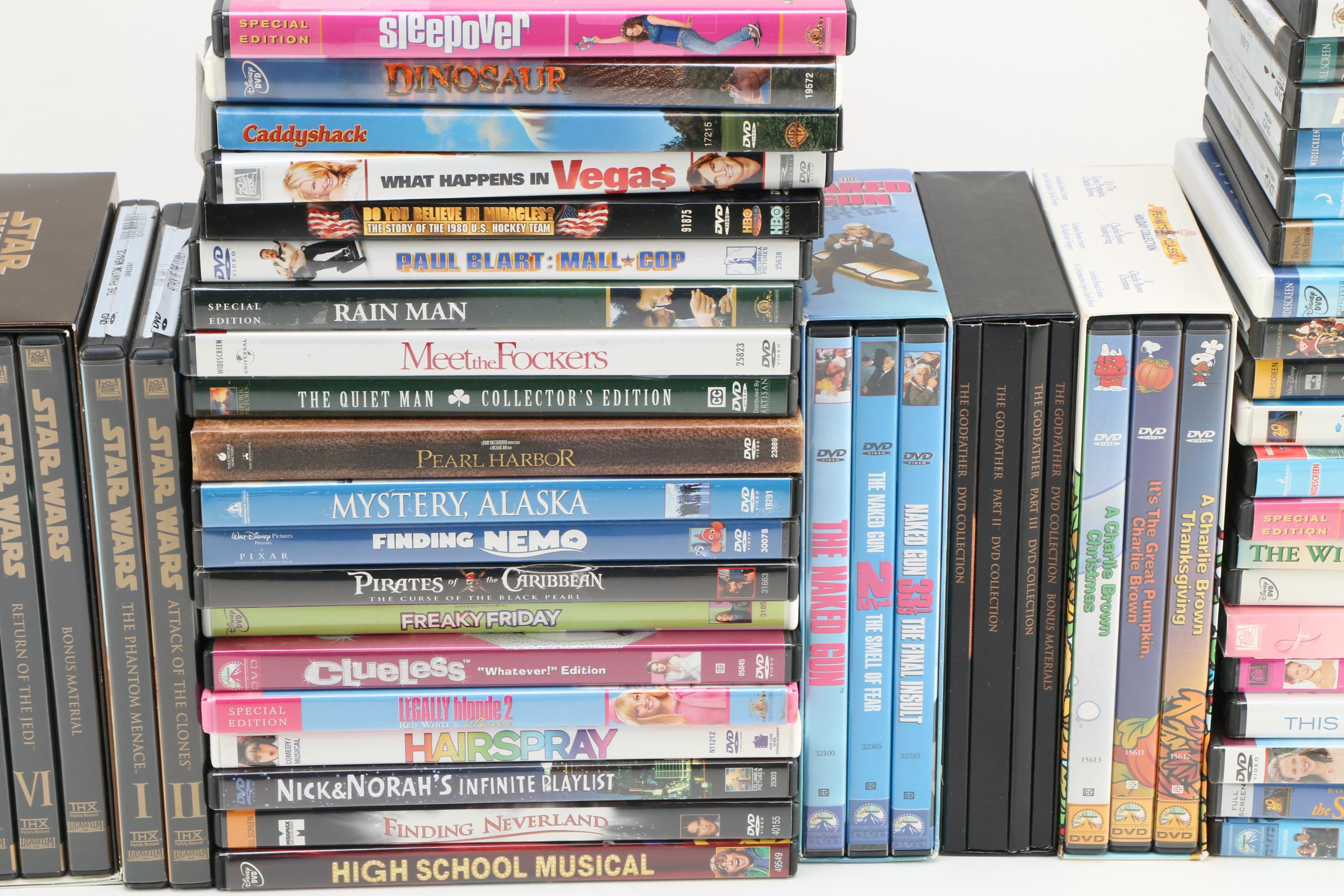 Over 80 DVDs and Blu-ray Player