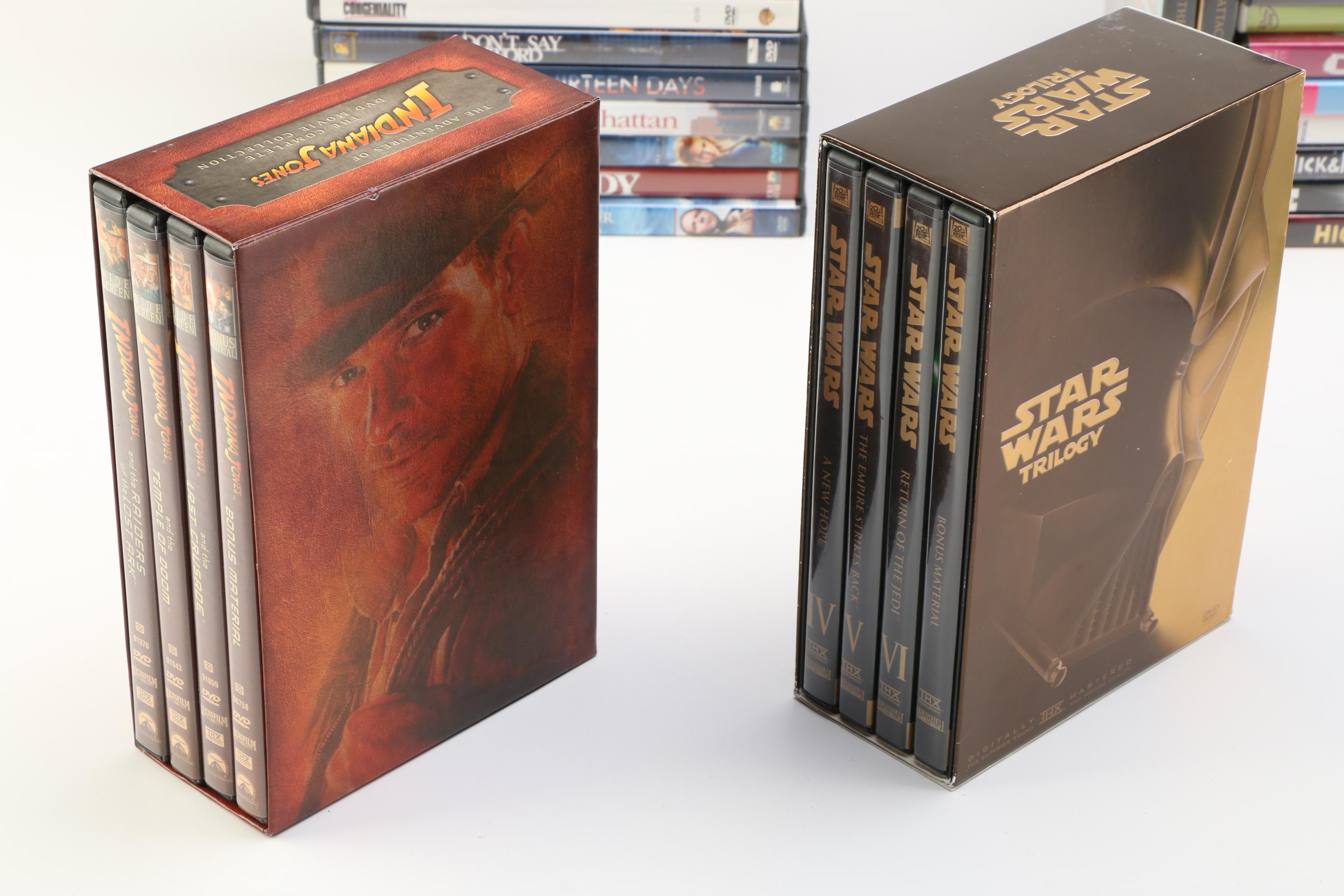 Over 80 DVDs and Blu-ray Player