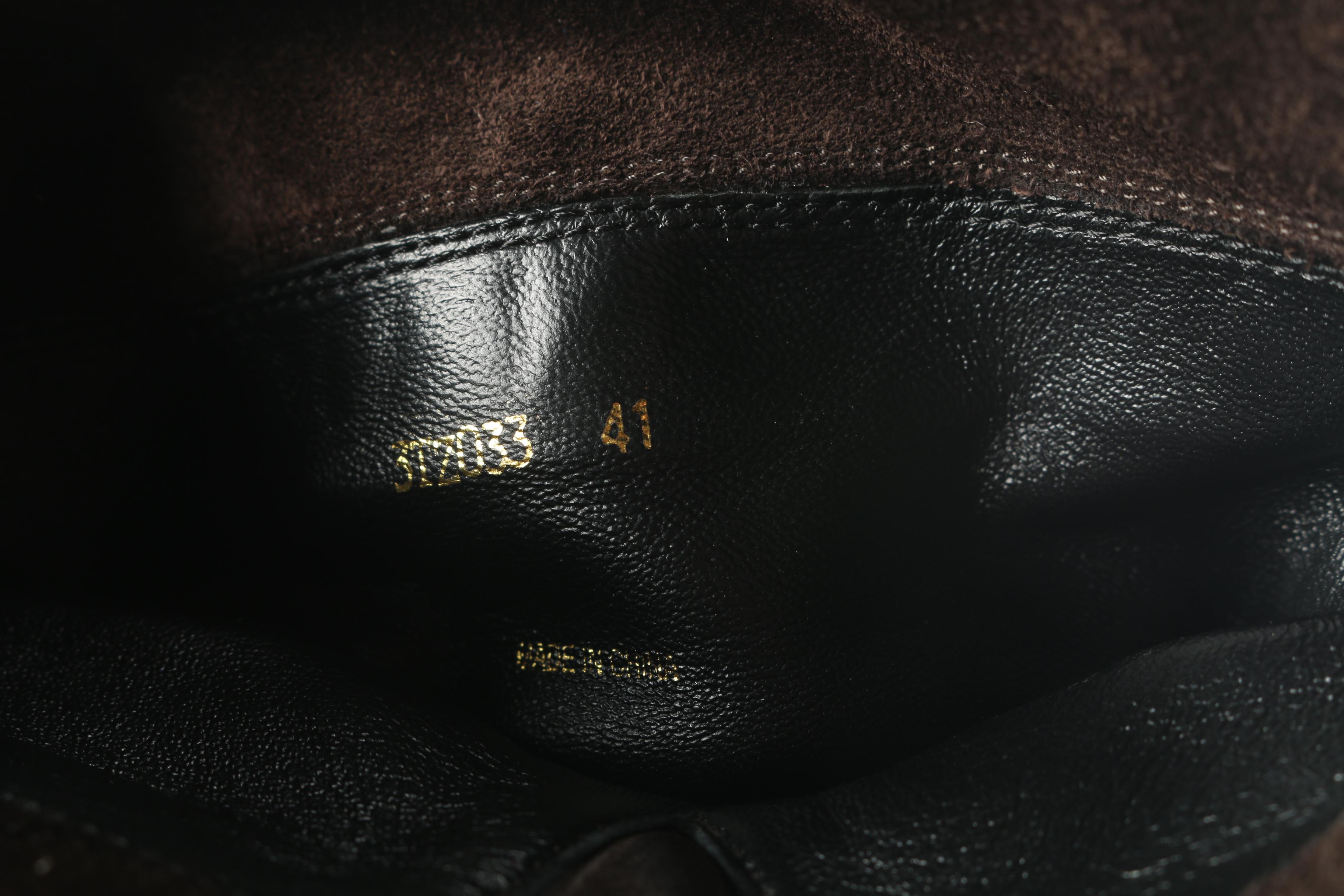 Prada Brown Suede Wedge Heel Boots