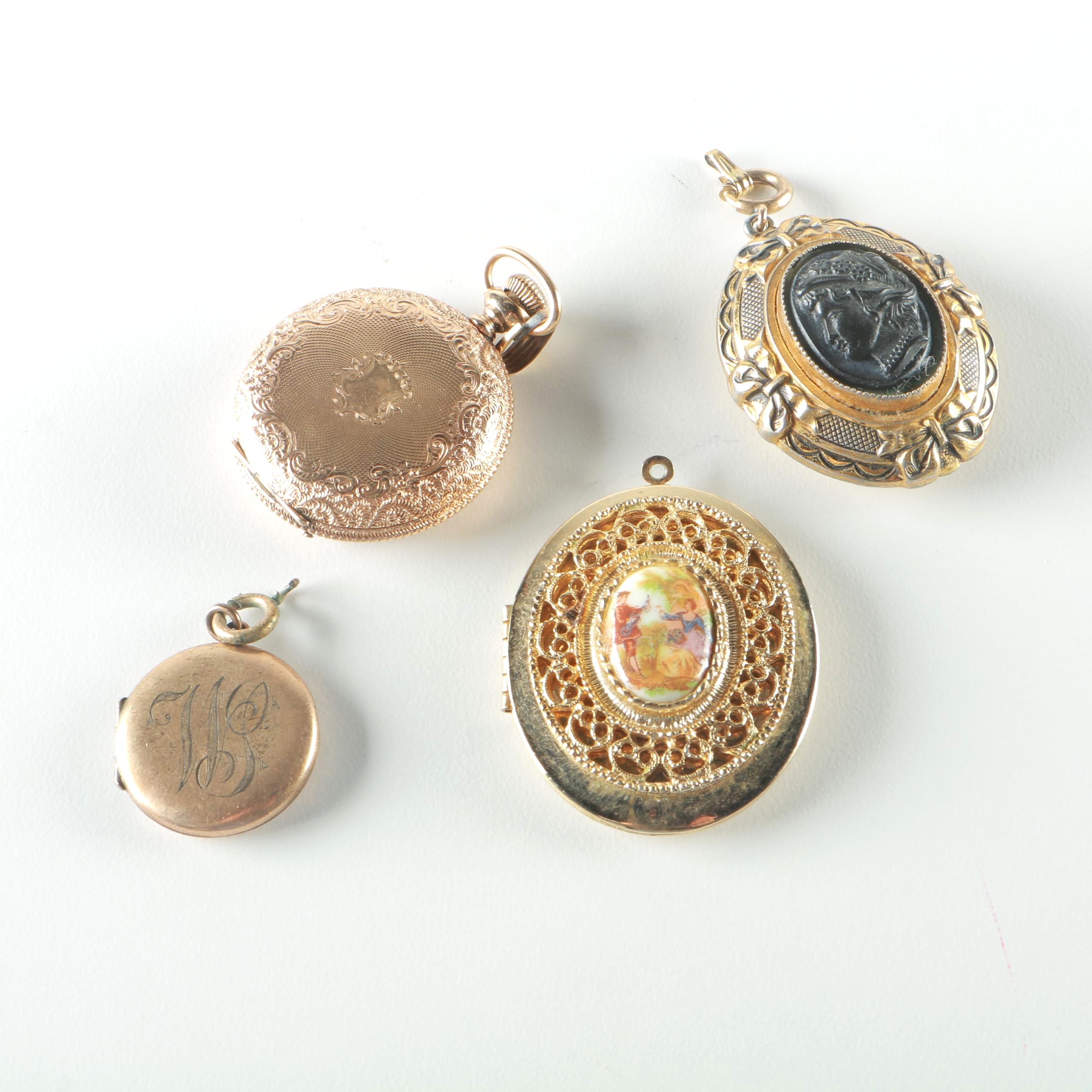 Collection of Gold Tone Lockets