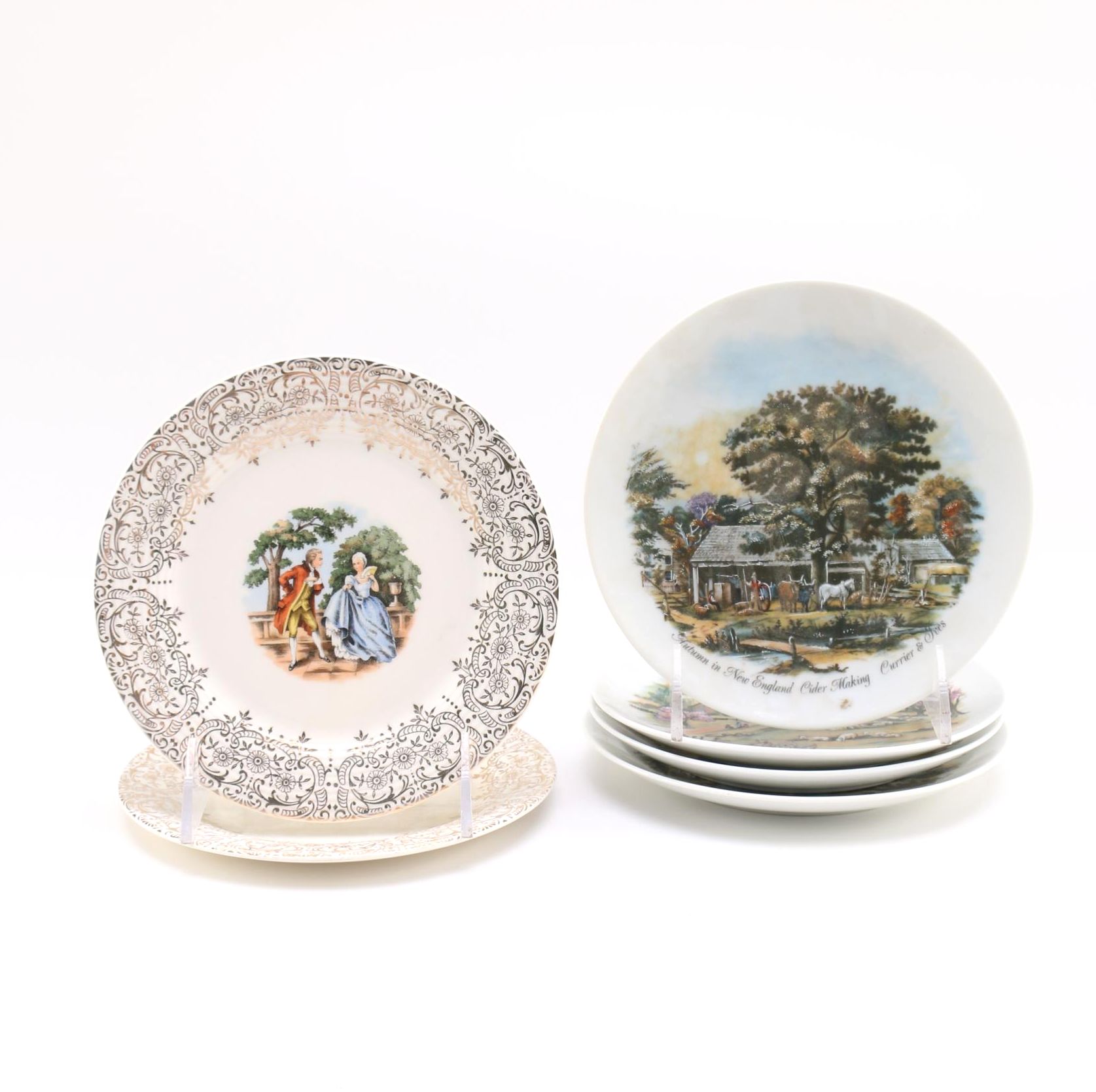Vintage Plates: Currier & Ives "Four Seasons" and Sebring "Chantilly" Circa 1987 and 1948