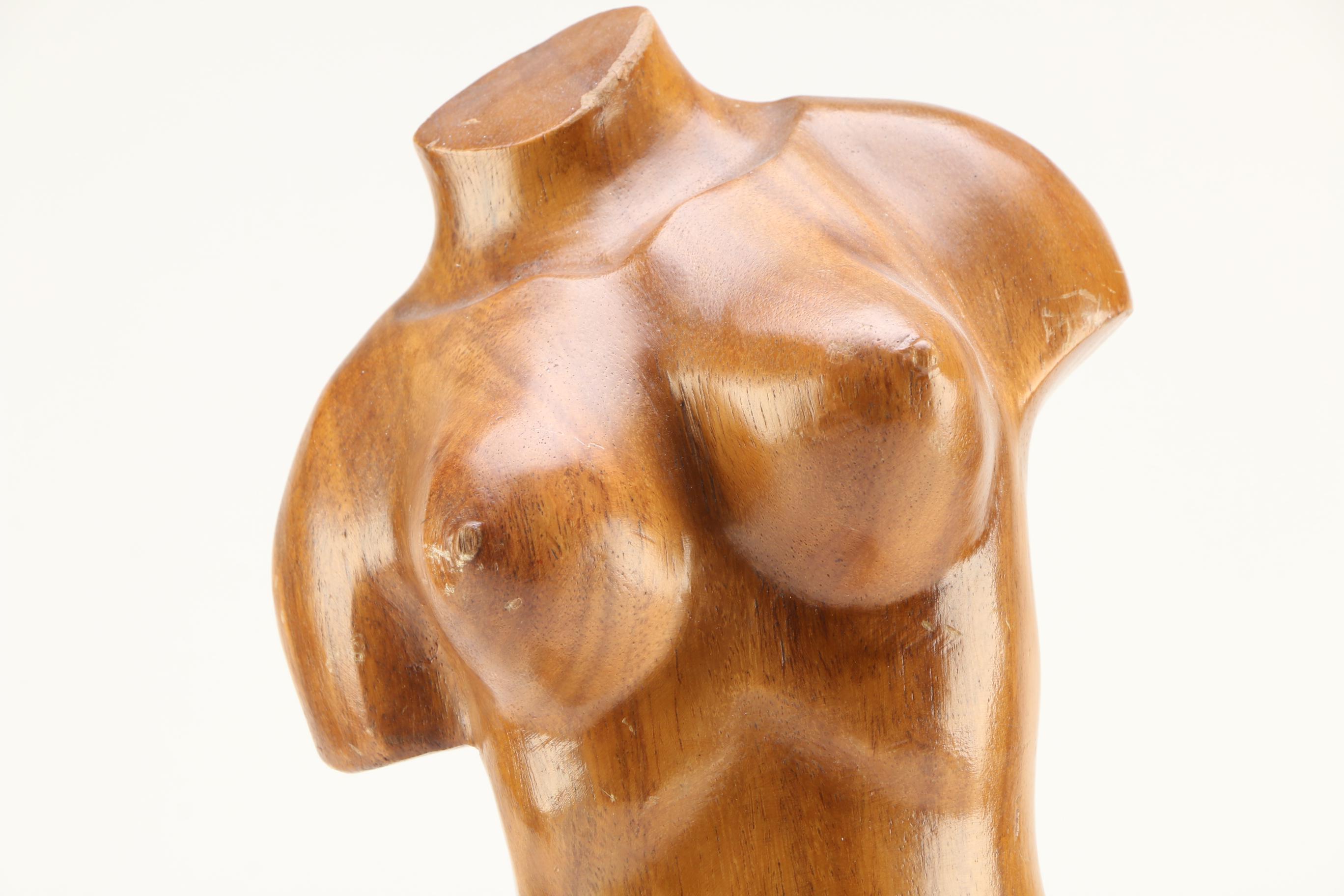 Wooden Female Torso Carving