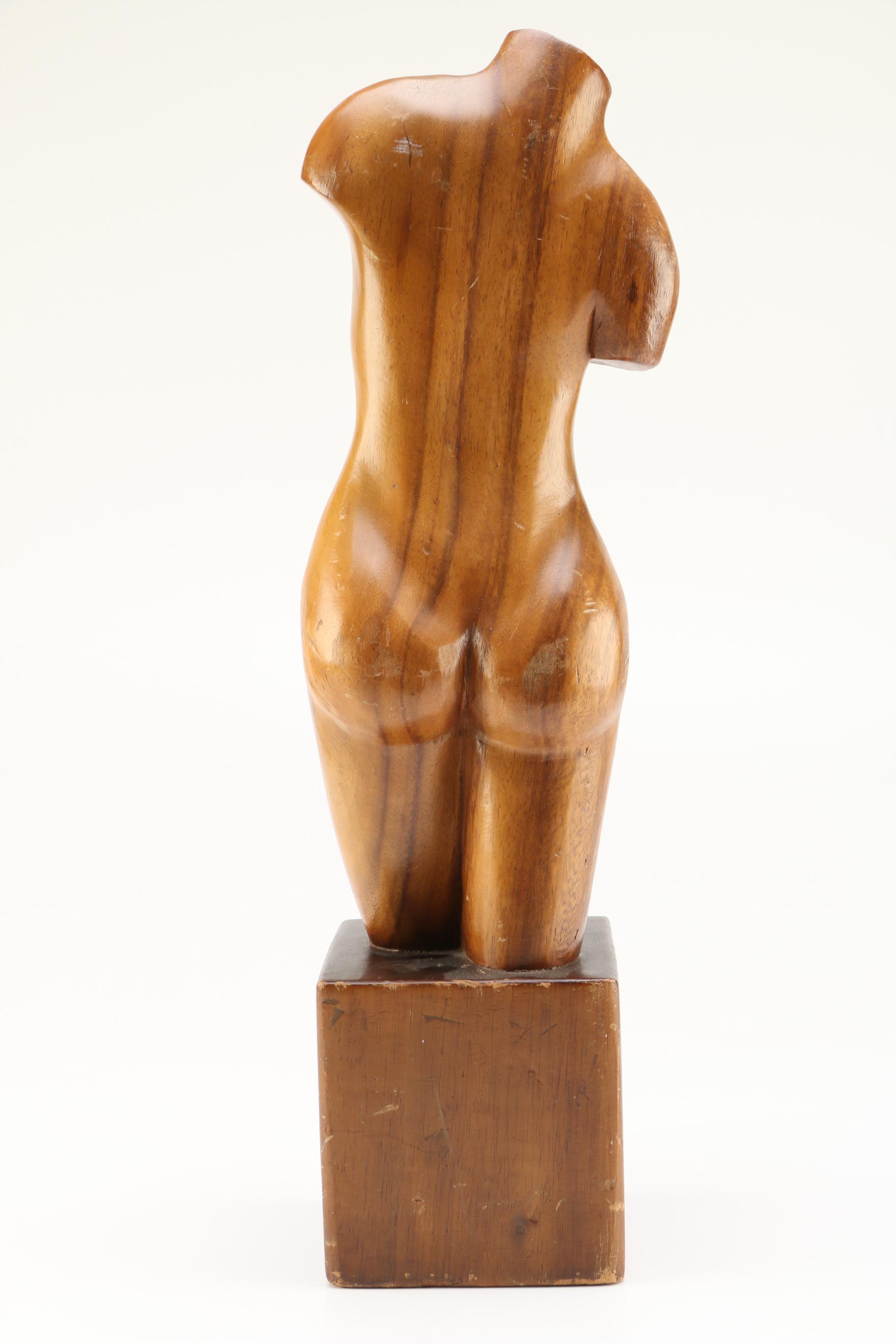Wooden Female Torso Carving