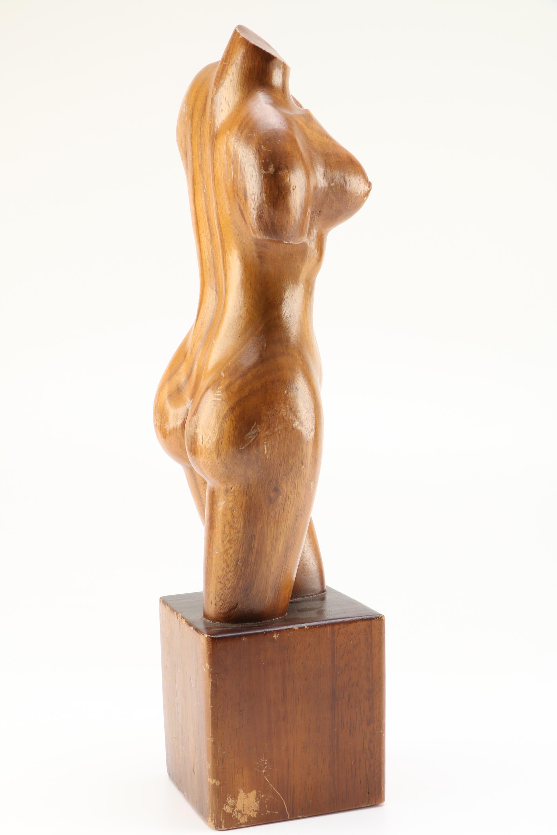 Wooden Female Torso Carving
