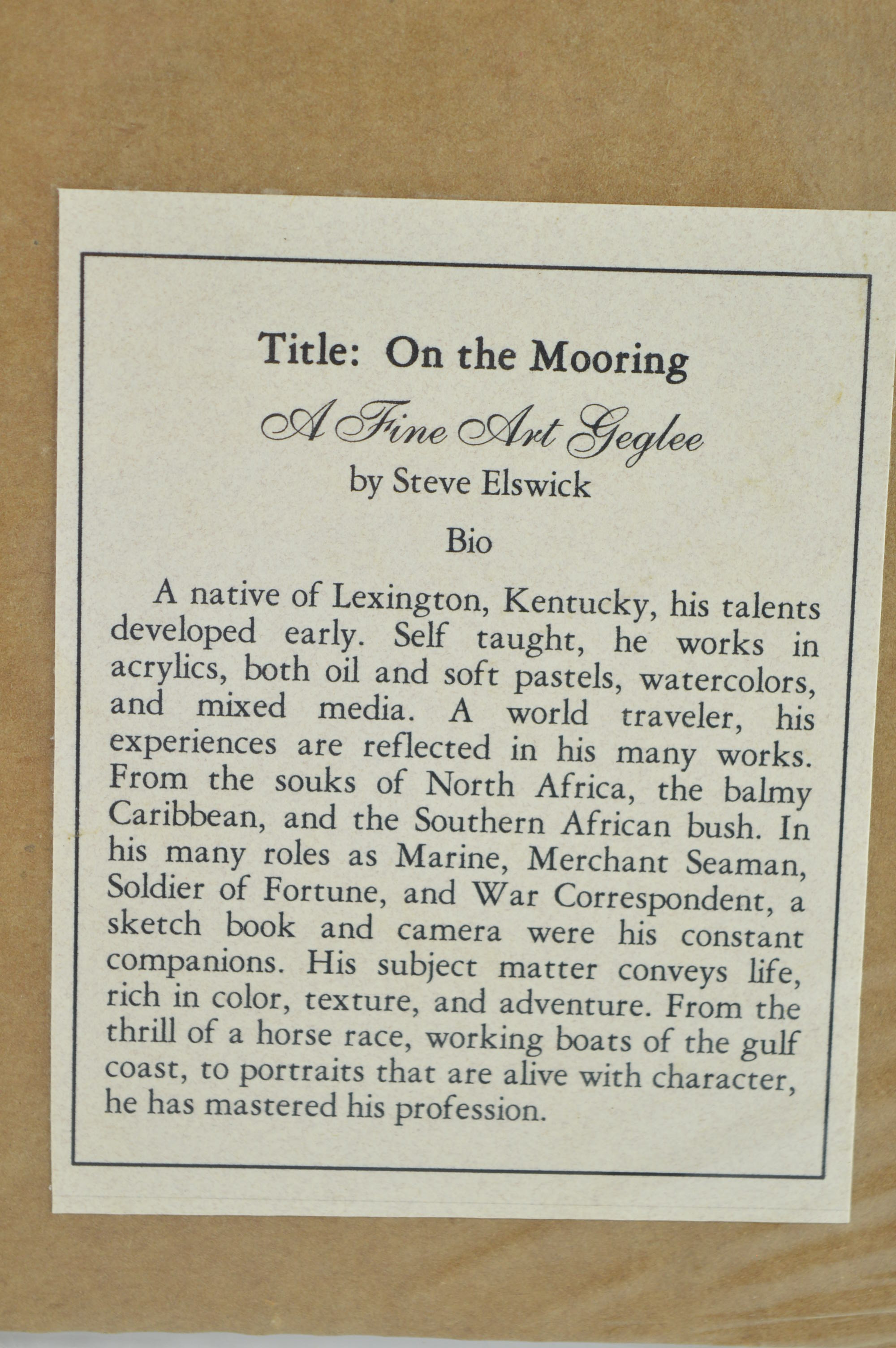 Steve Elswick Boat Themed Giclee Prints