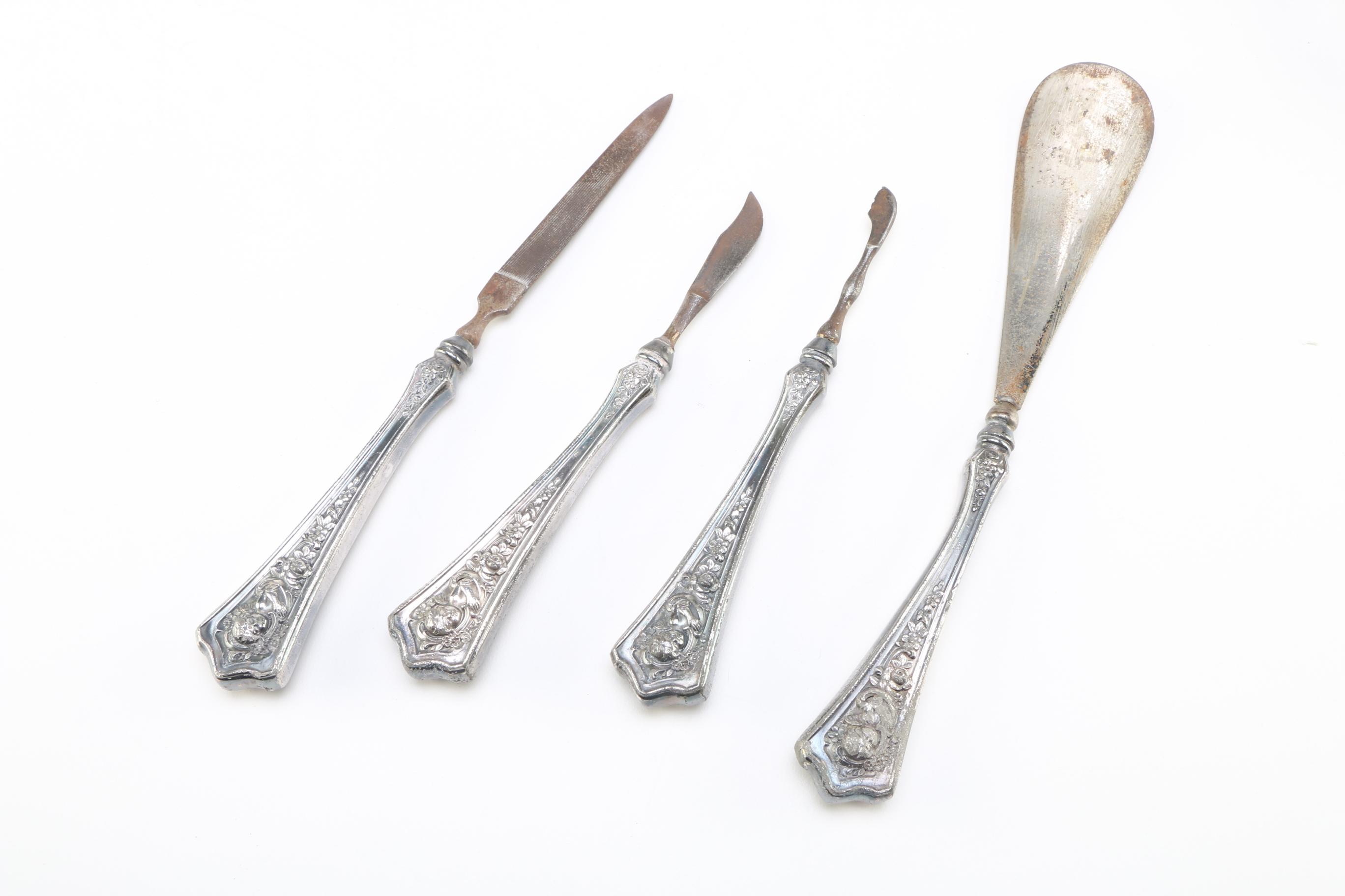 Derby Silver Company Silver Plate Vanity Set