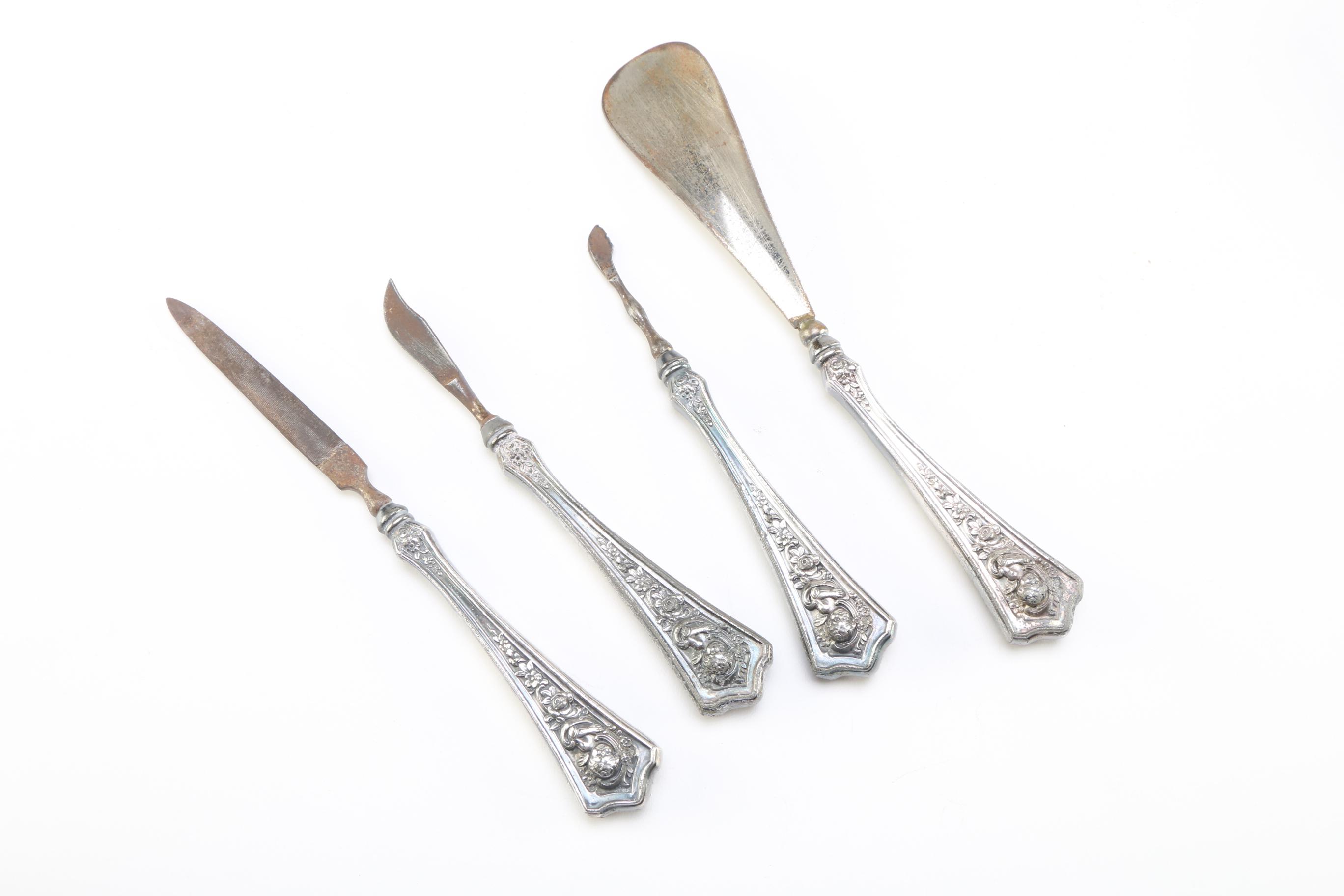 Derby Silver Company Silver Plate Vanity Set