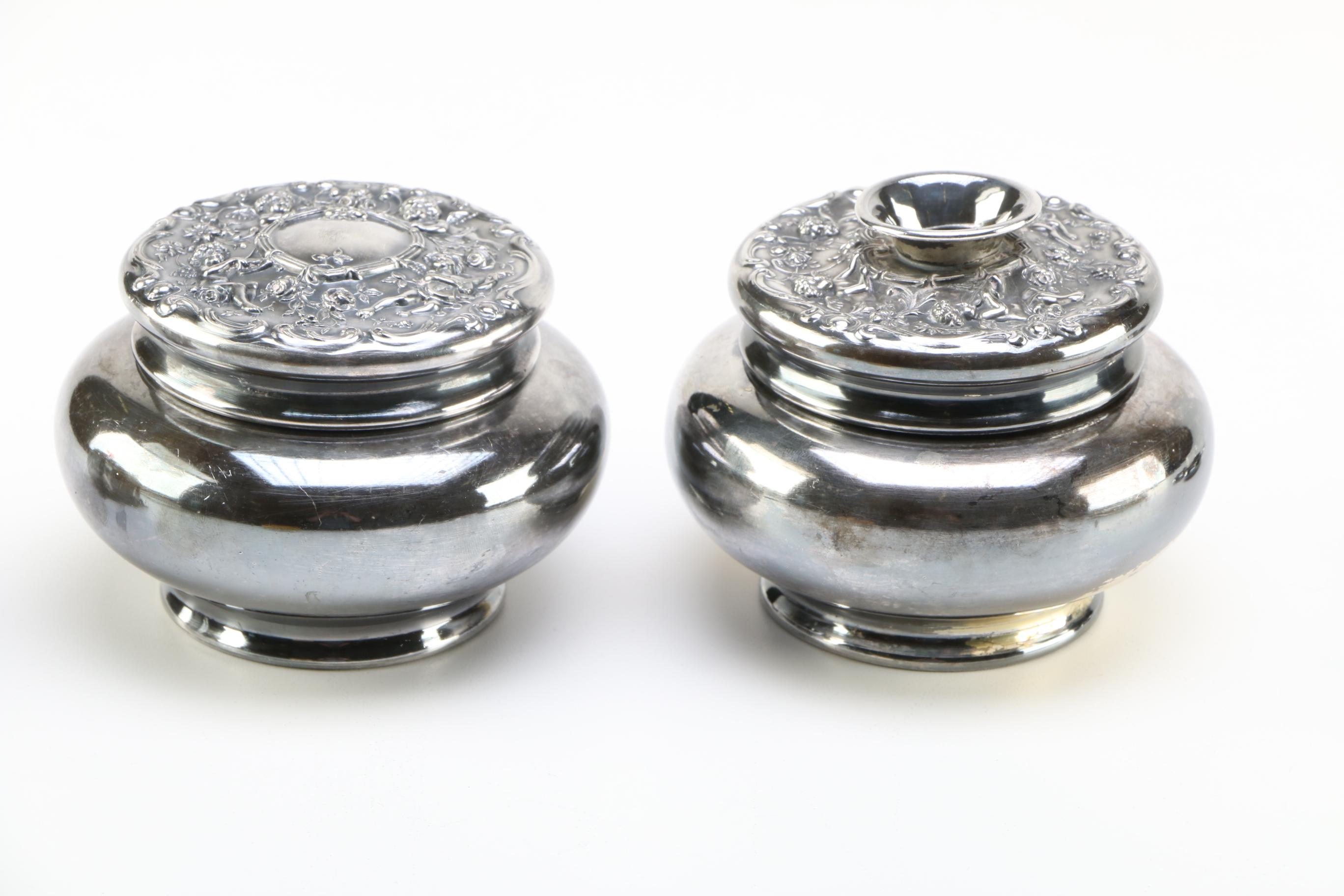 Derby Silver Company Silver Plate Vanity Set