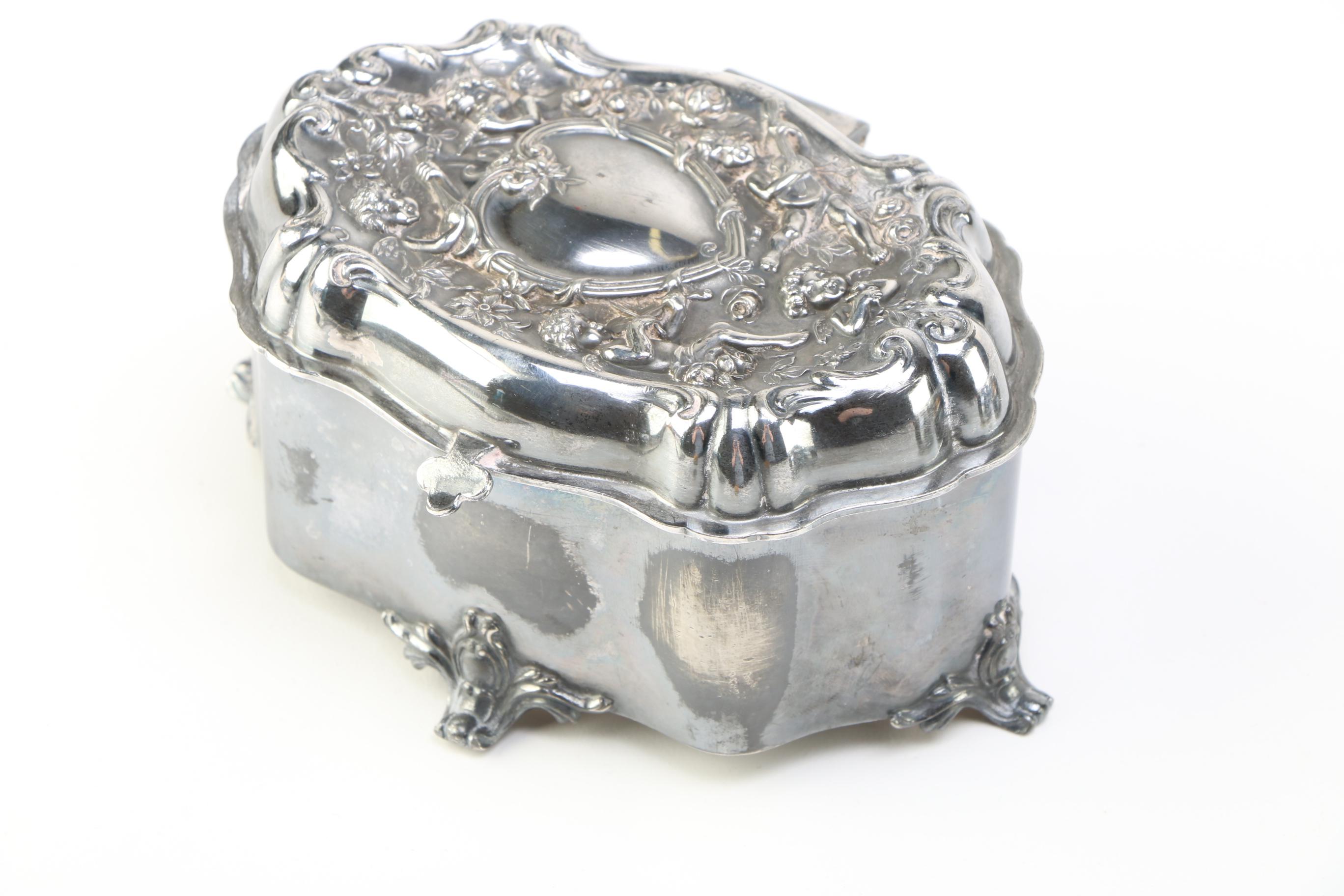 Derby Silver Company Silver Plate Vanity Set