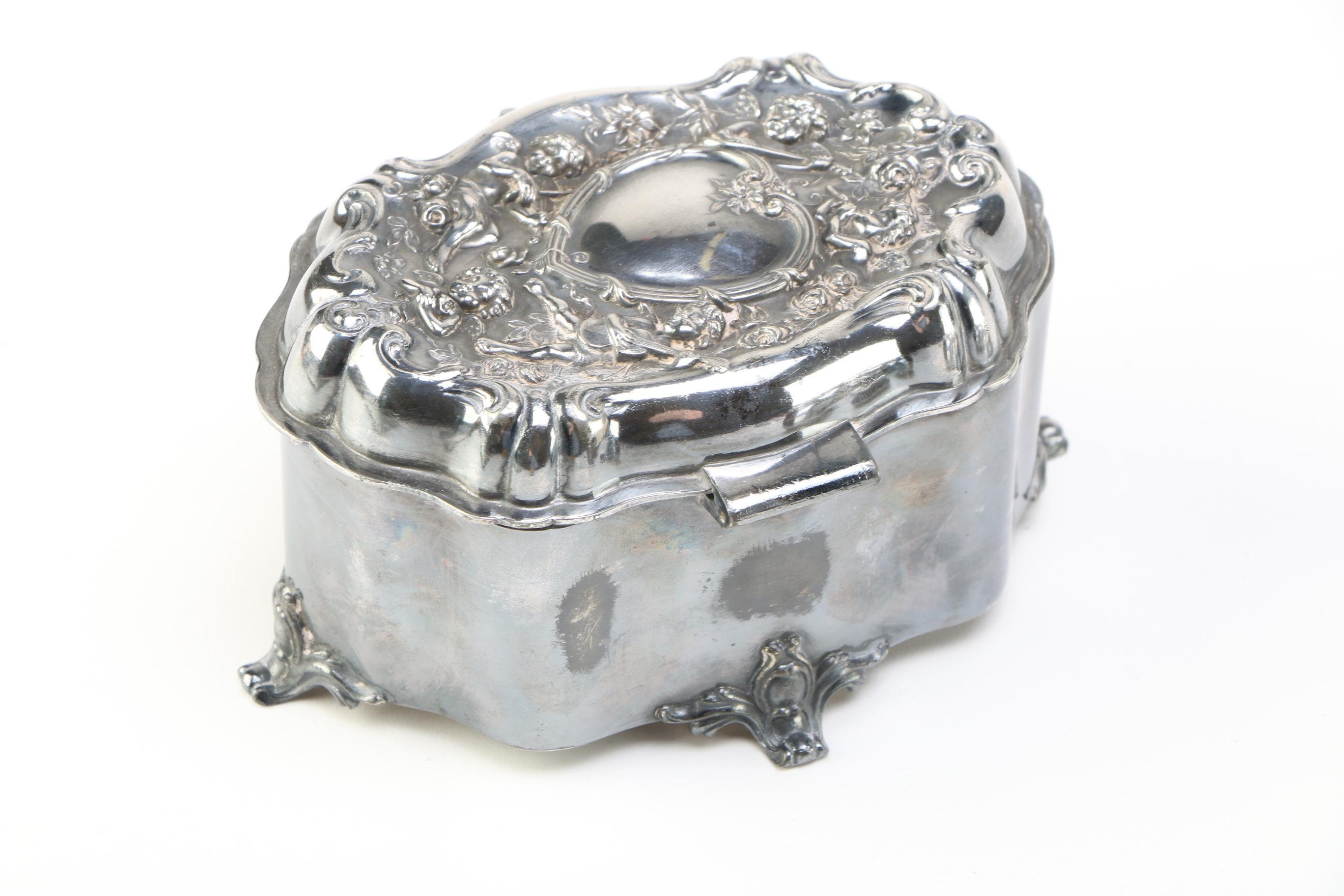 Derby Silver Company Silver Plate Vanity Set