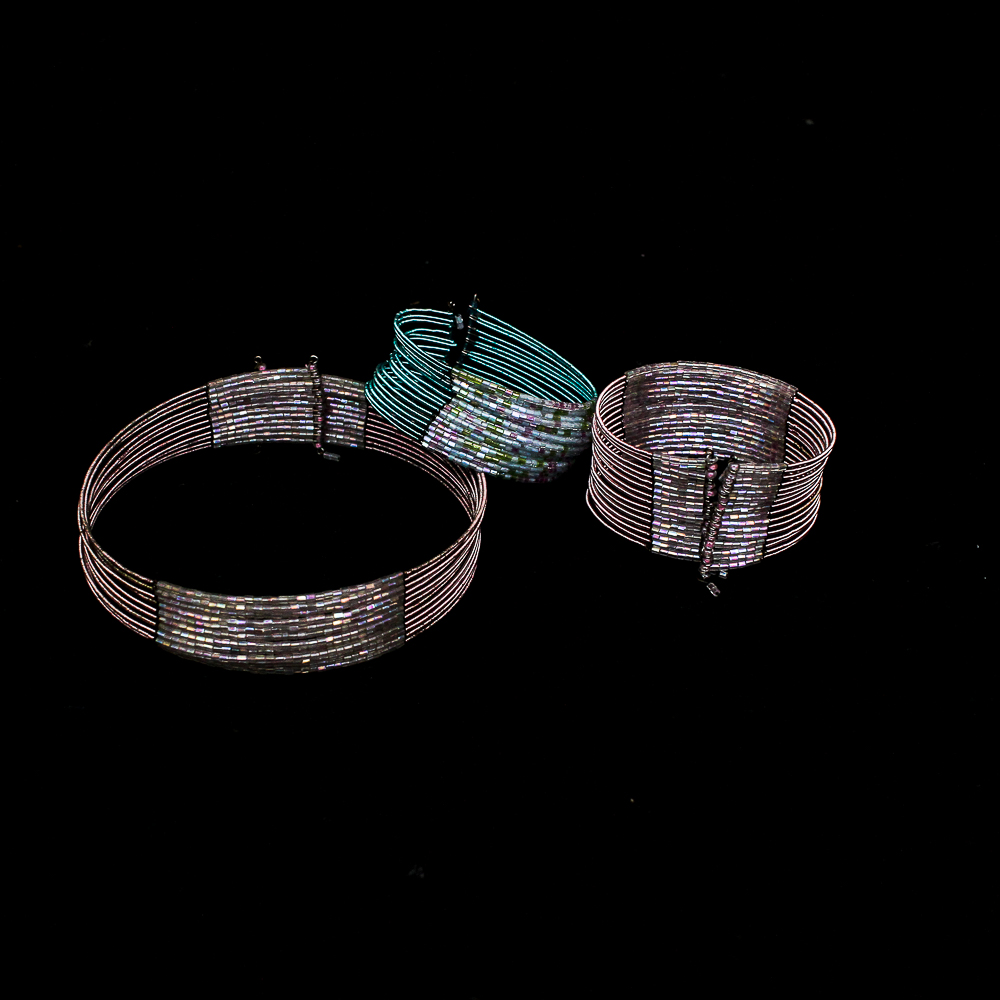 Beaded Wire Bracelets and Choker Set