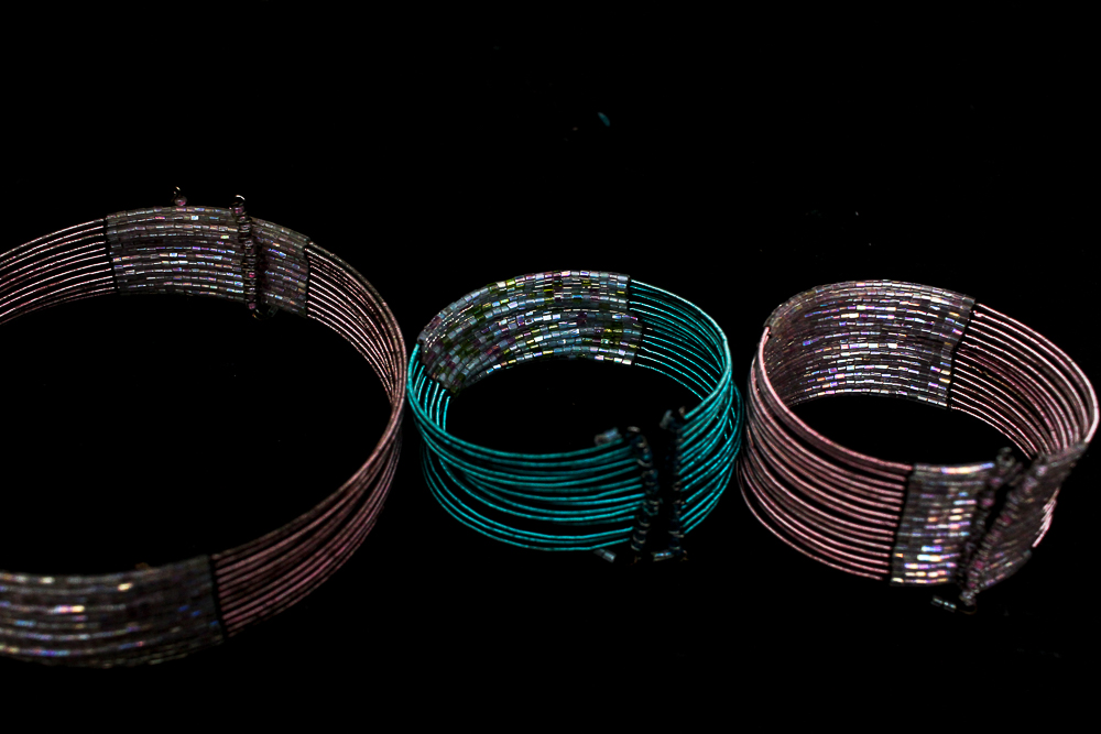 Beaded Wire Bracelets and Choker Set