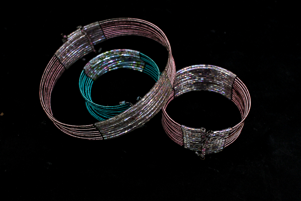 Beaded Wire Bracelets and Choker Set