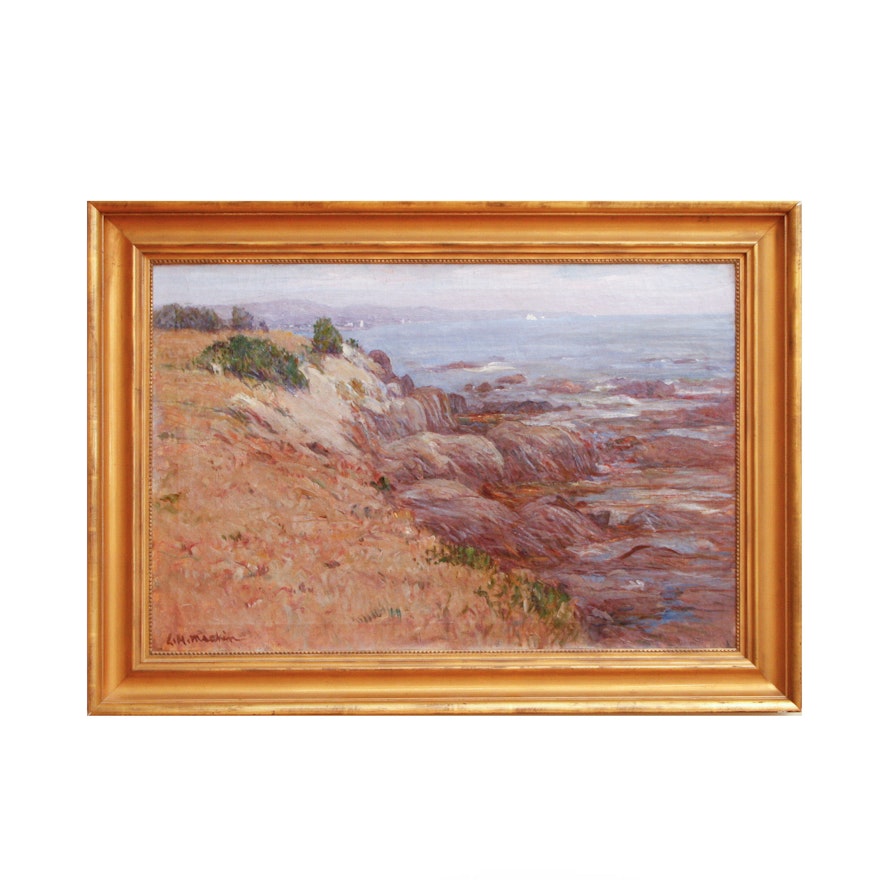 Lewis Henry Meakin Oil on Canvas "Cape Anne Shore"