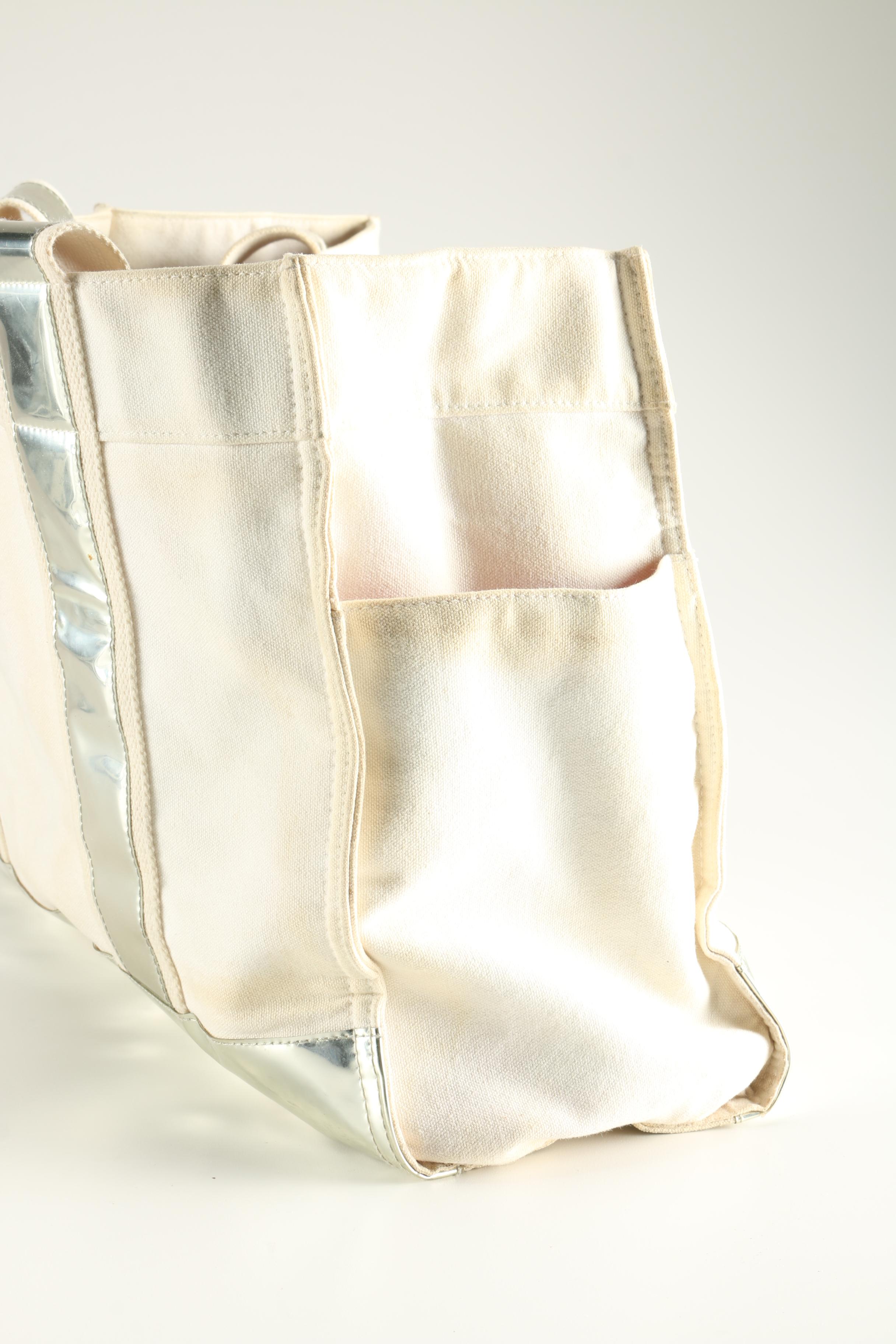 Tory Burch Canvas and Metallic Tote