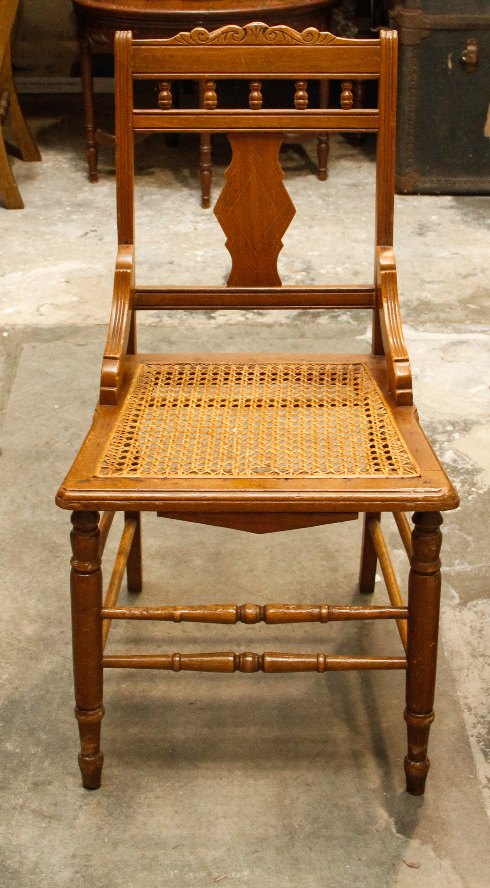 Antique Victorian Side Chair and Federal Style Lolling Chair