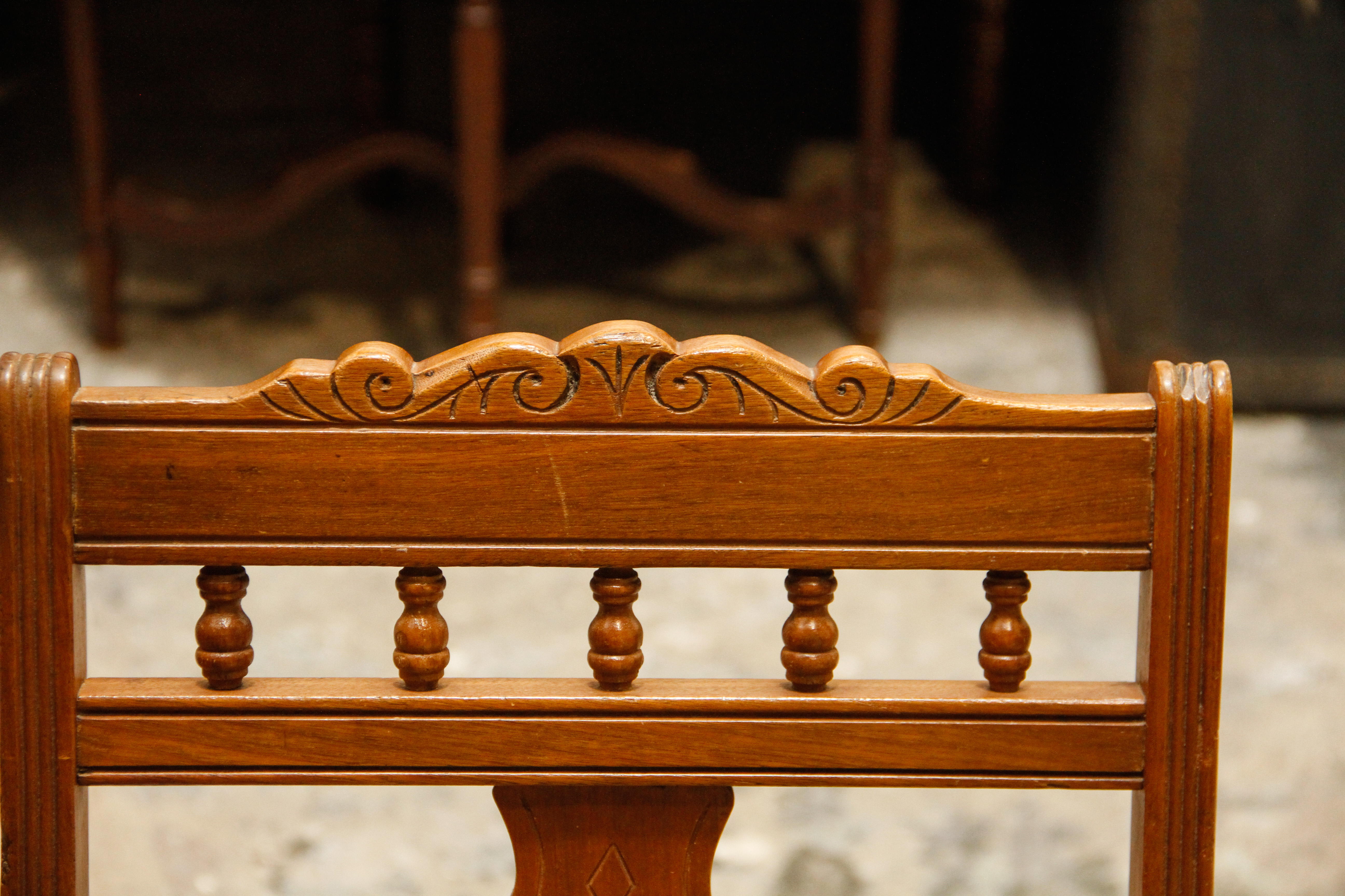 Antique Victorian Side Chair and Federal Style Lolling Chair