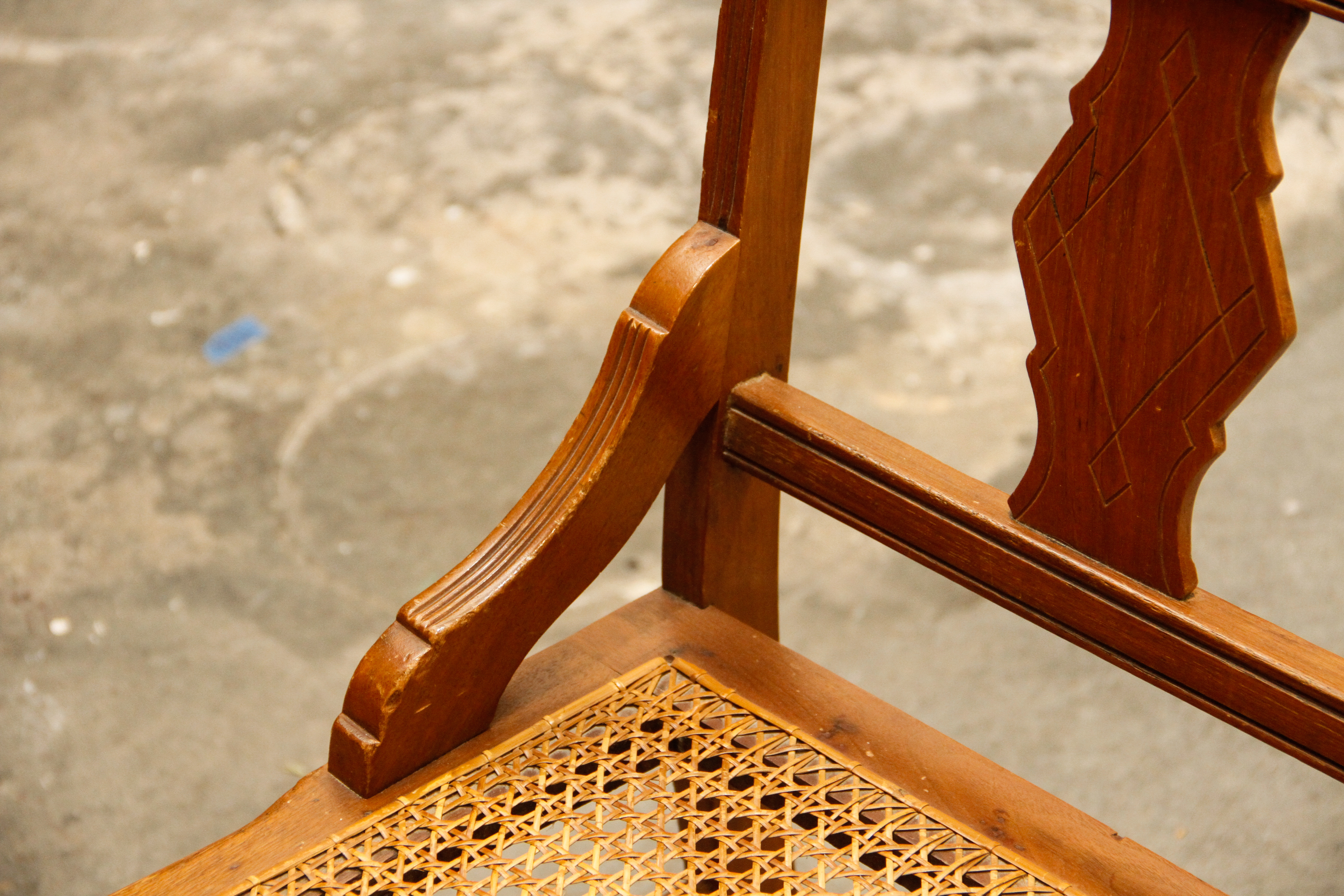 Antique Victorian Side Chair and Federal Style Lolling Chair