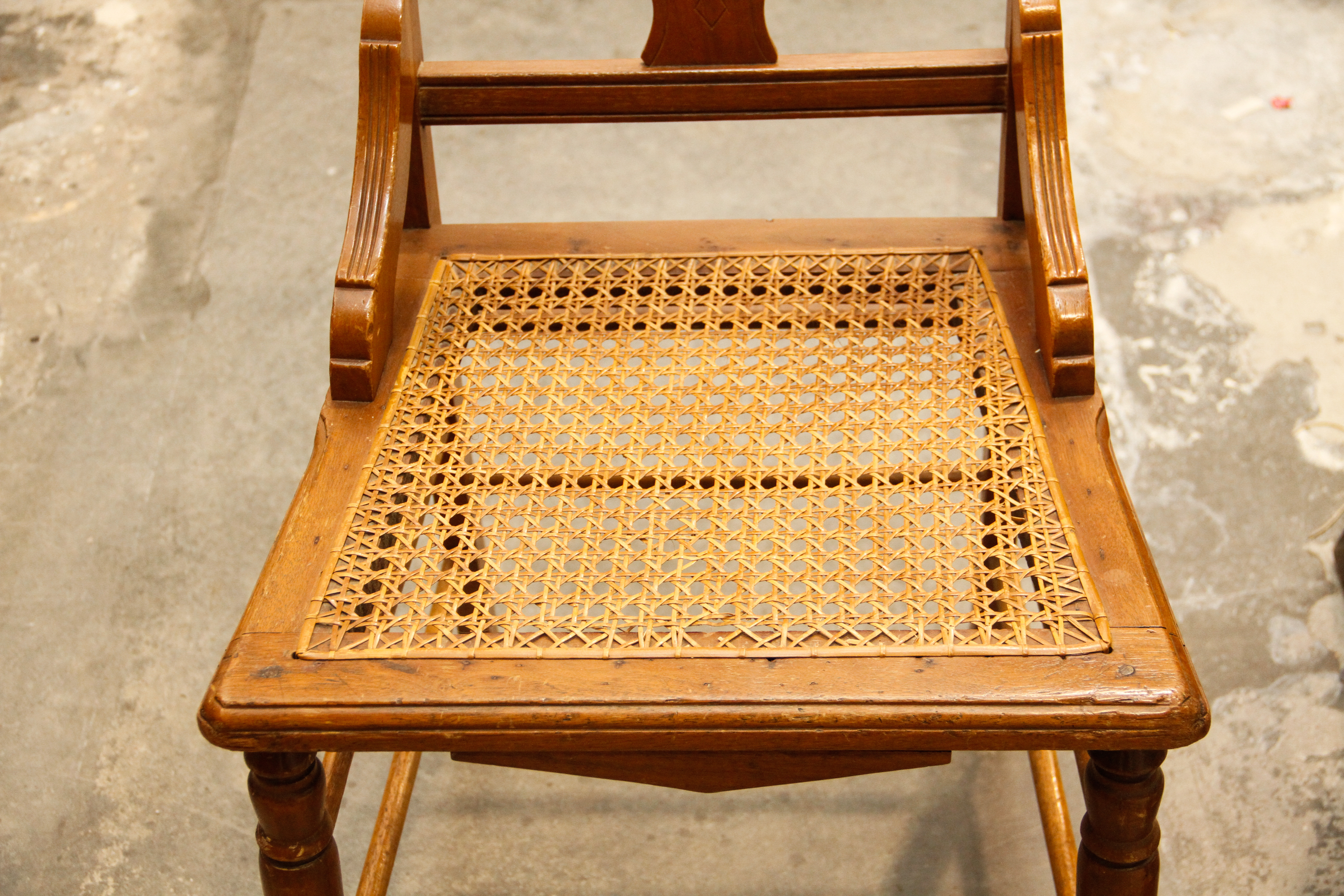 Antique Victorian Side Chair and Federal Style Lolling Chair