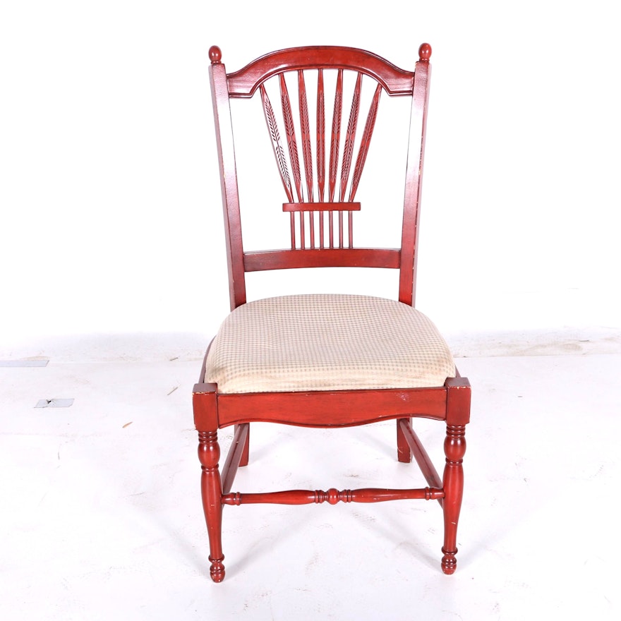 Contemporary Red Sheraton Style Side Chair