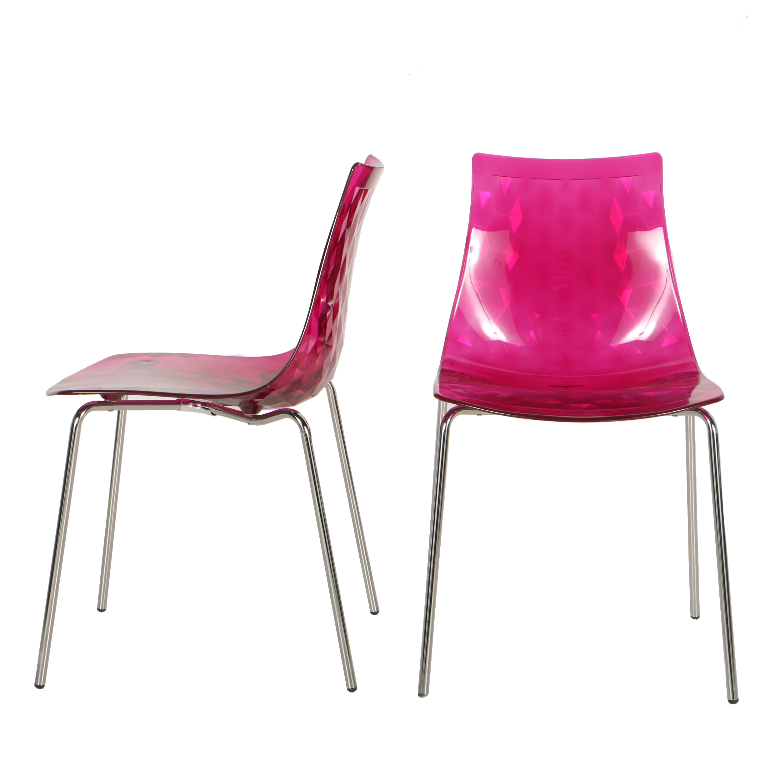 Contemporary "Ice" Pink Lucite Chairs by Callagaris