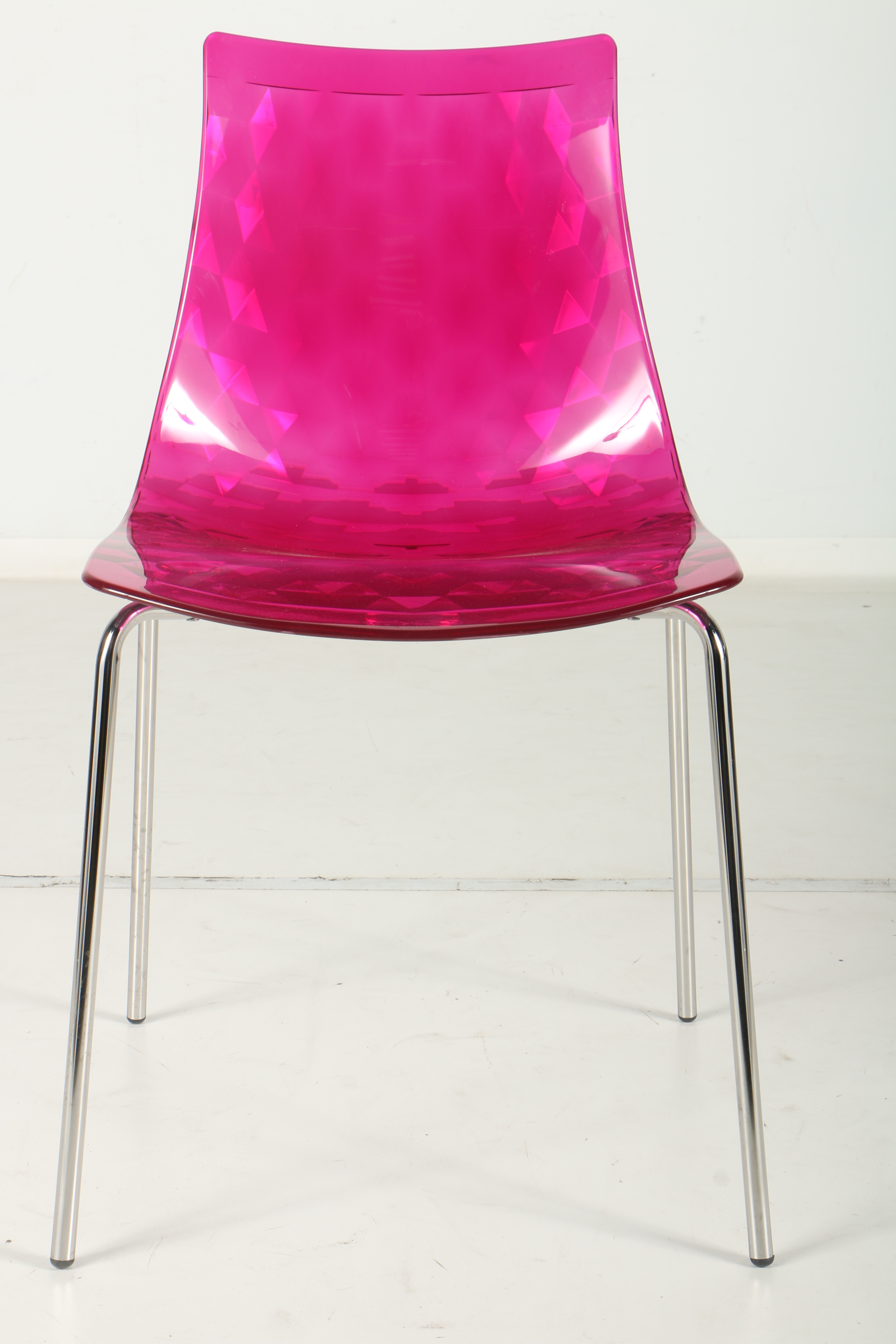 Contemporary "Ice" Pink Lucite Chairs by Callagaris