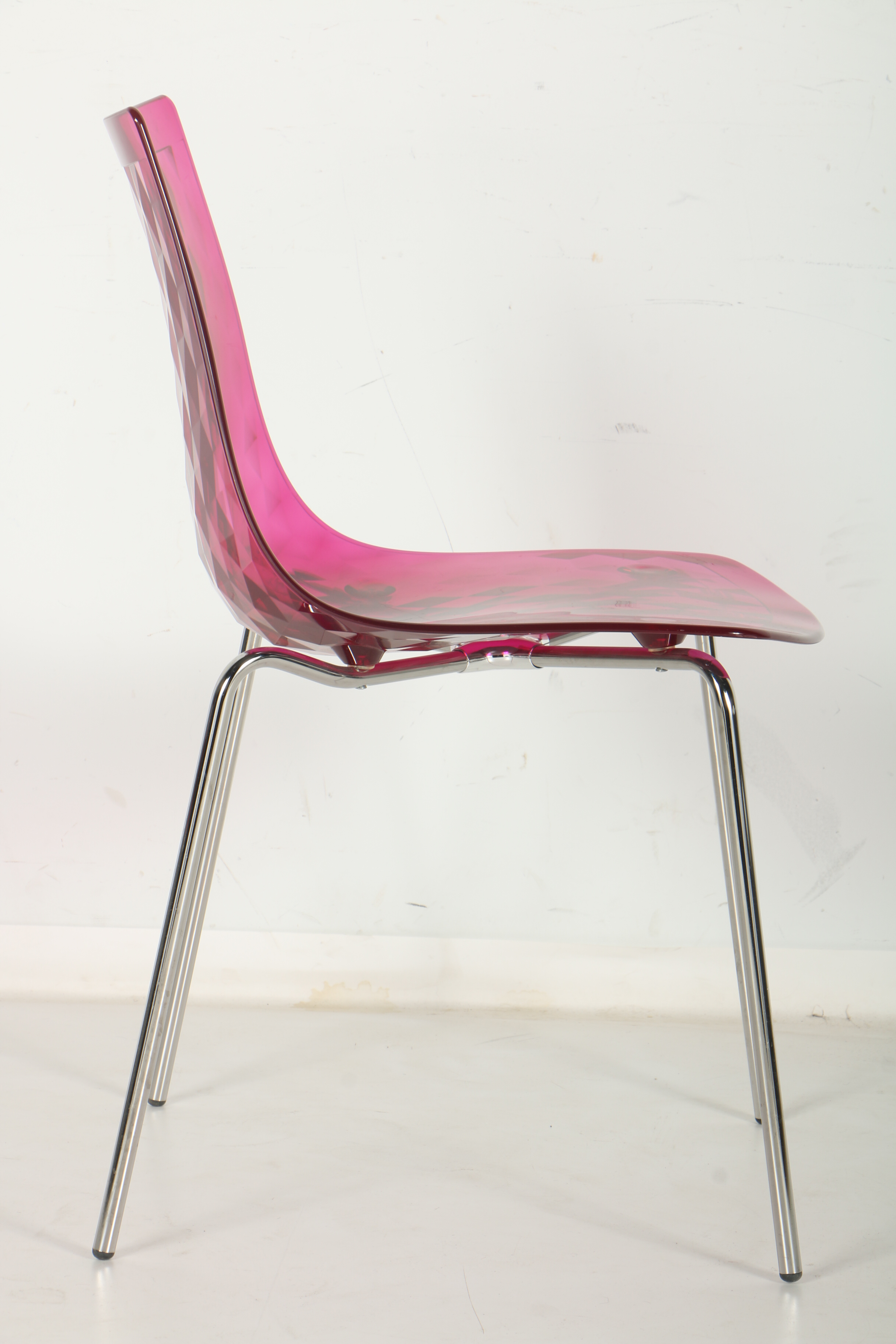 Contemporary "Ice" Pink Lucite Chairs by Callagaris