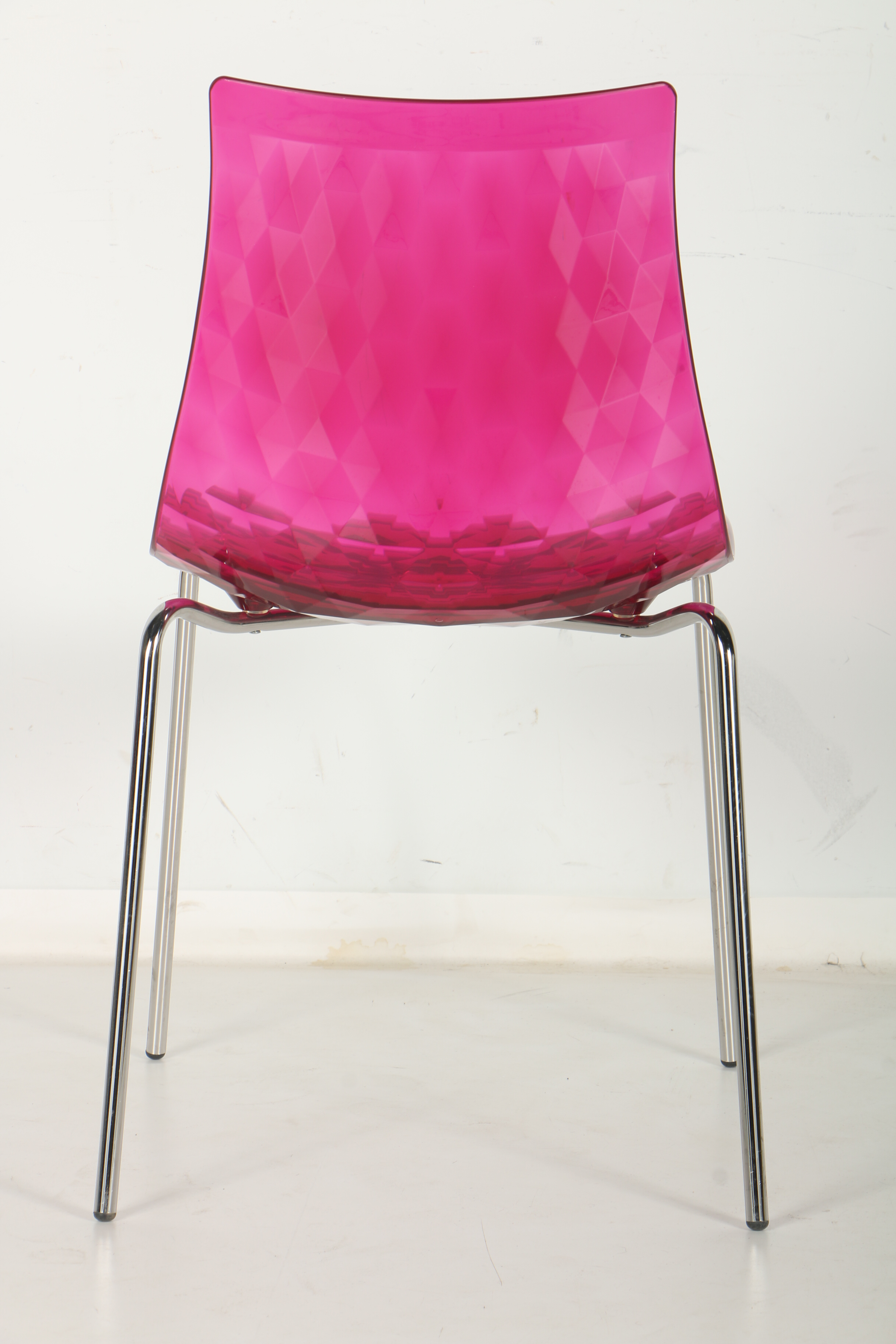 Contemporary "Ice" Pink Lucite Chairs by Callagaris