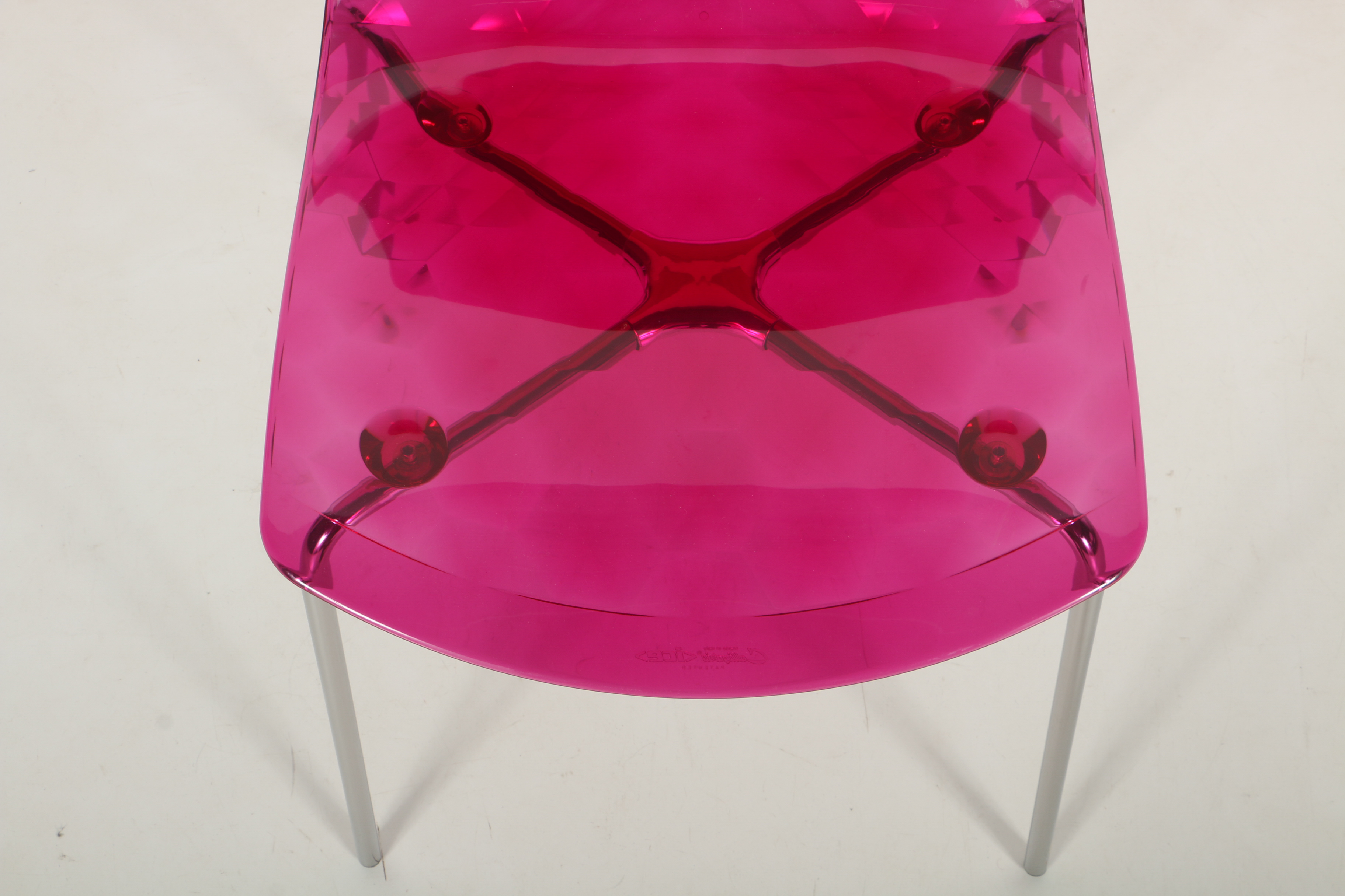 Contemporary "Ice" Pink Lucite Chairs by Callagaris