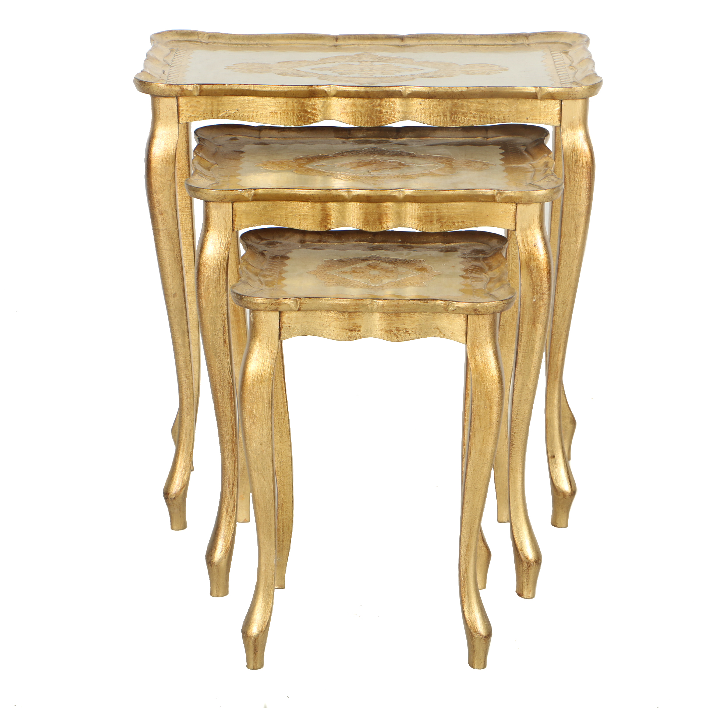 Italian Gold Tone Nesting Tables