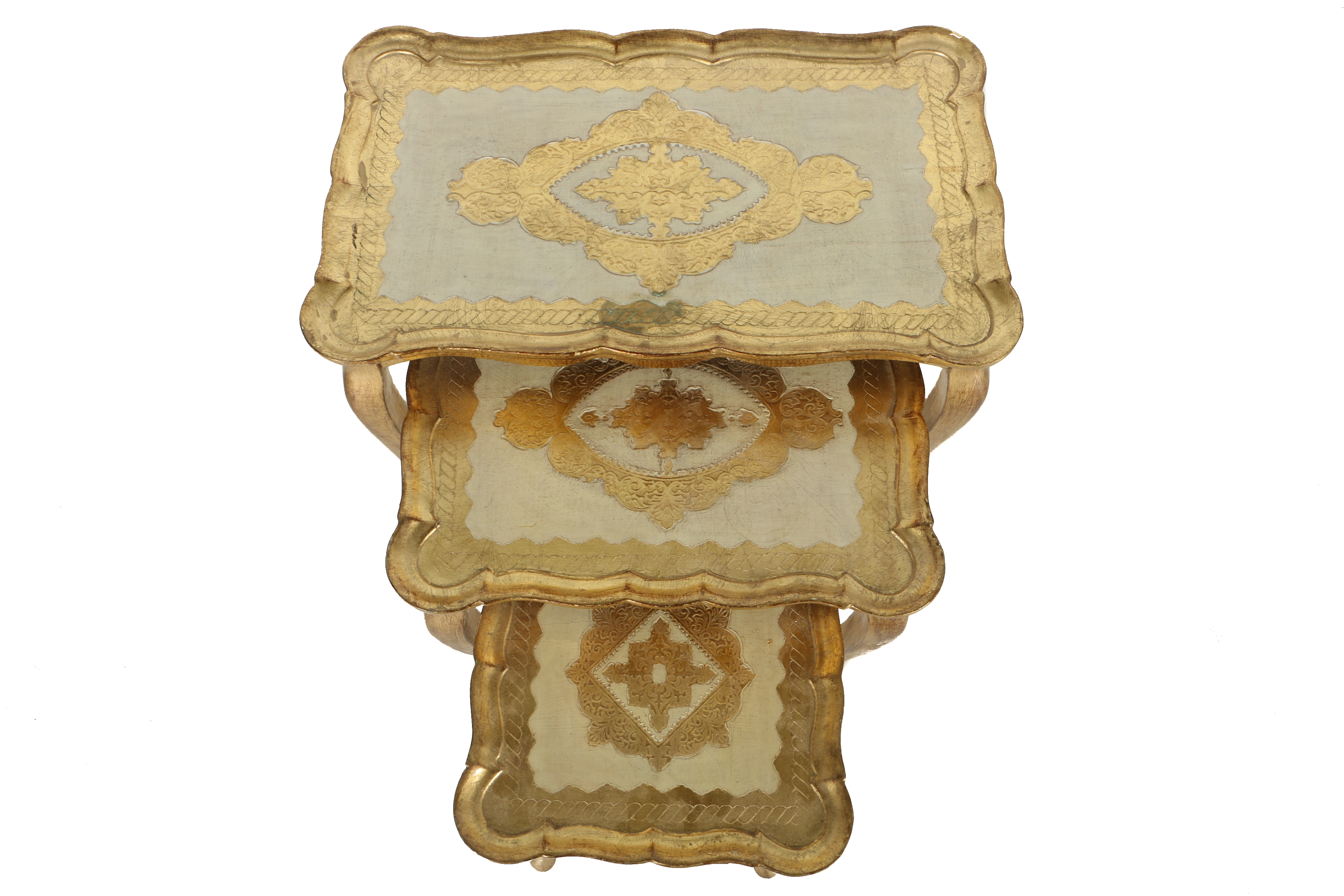 Italian Gold Tone Nesting Tables