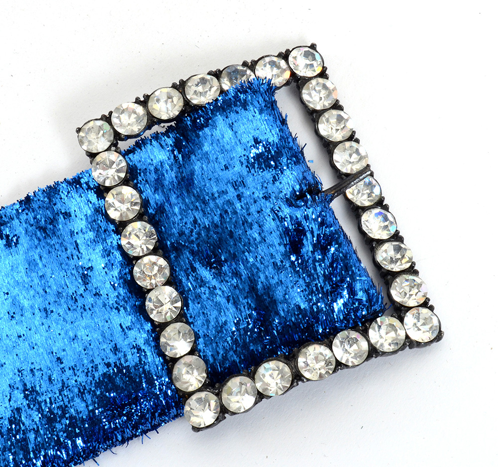 Vintage Sexy Electric Blue Metallic Lamé Evening Dress with "Exclusively for Susan Lucci" Studio Label