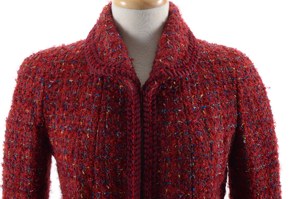 Circa 1990 Chanel Boutique Red Mohair Wool Blend and Silk Suit Susan Purchased in Paris When Filming Last Season of Dallas