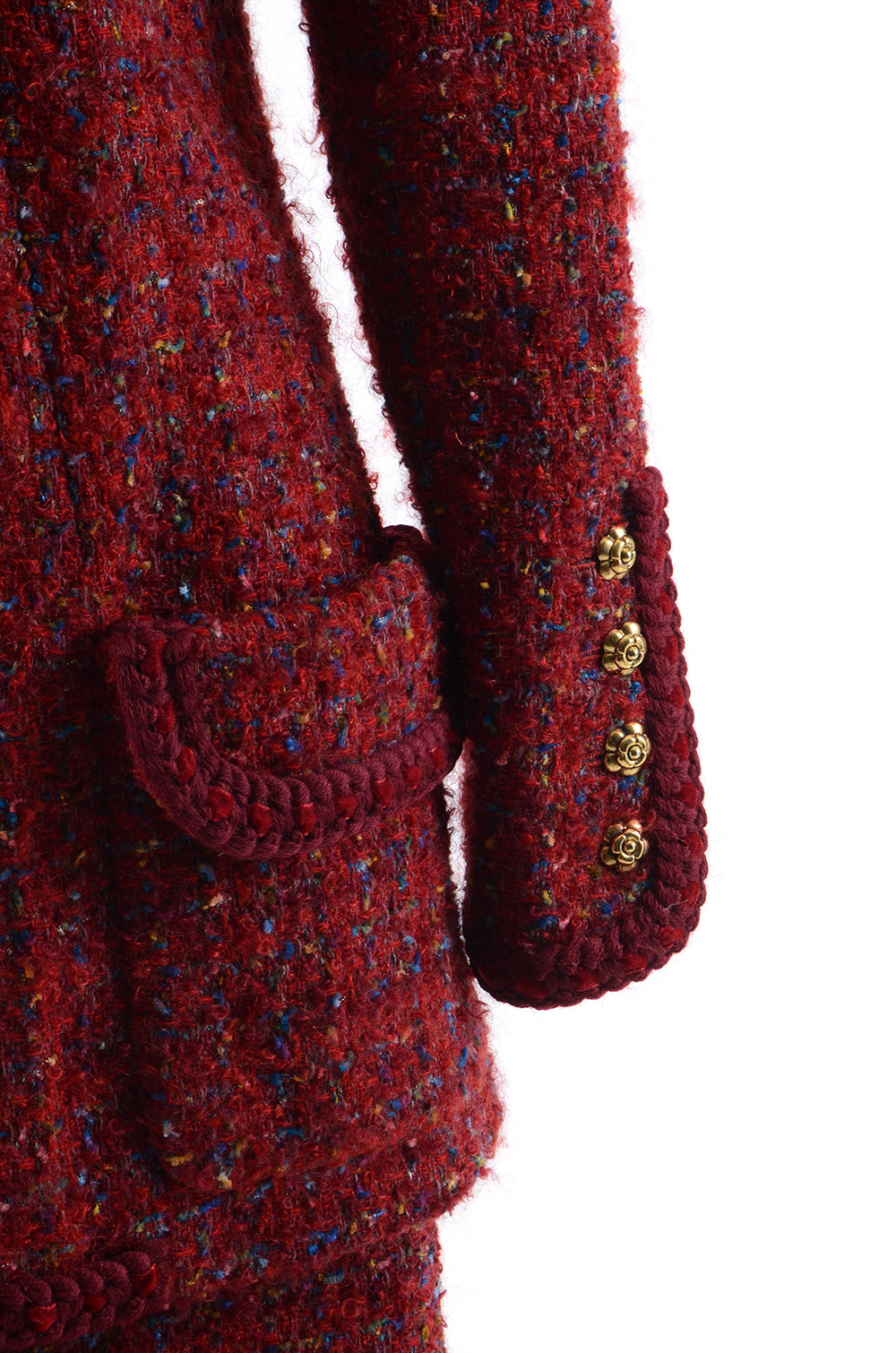 Circa 1990 Chanel Boutique Red Mohair Wool Blend and Silk Suit Susan Purchased in Paris When Filming Last Season of Dallas