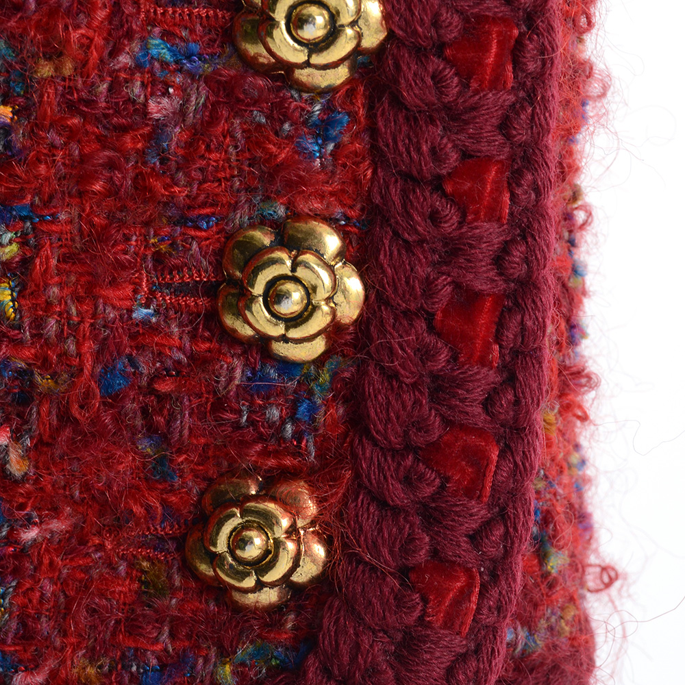 Circa 1990 Chanel Boutique Red Mohair Wool Blend and Silk Suit Susan Purchased in Paris When Filming Last Season of Dallas