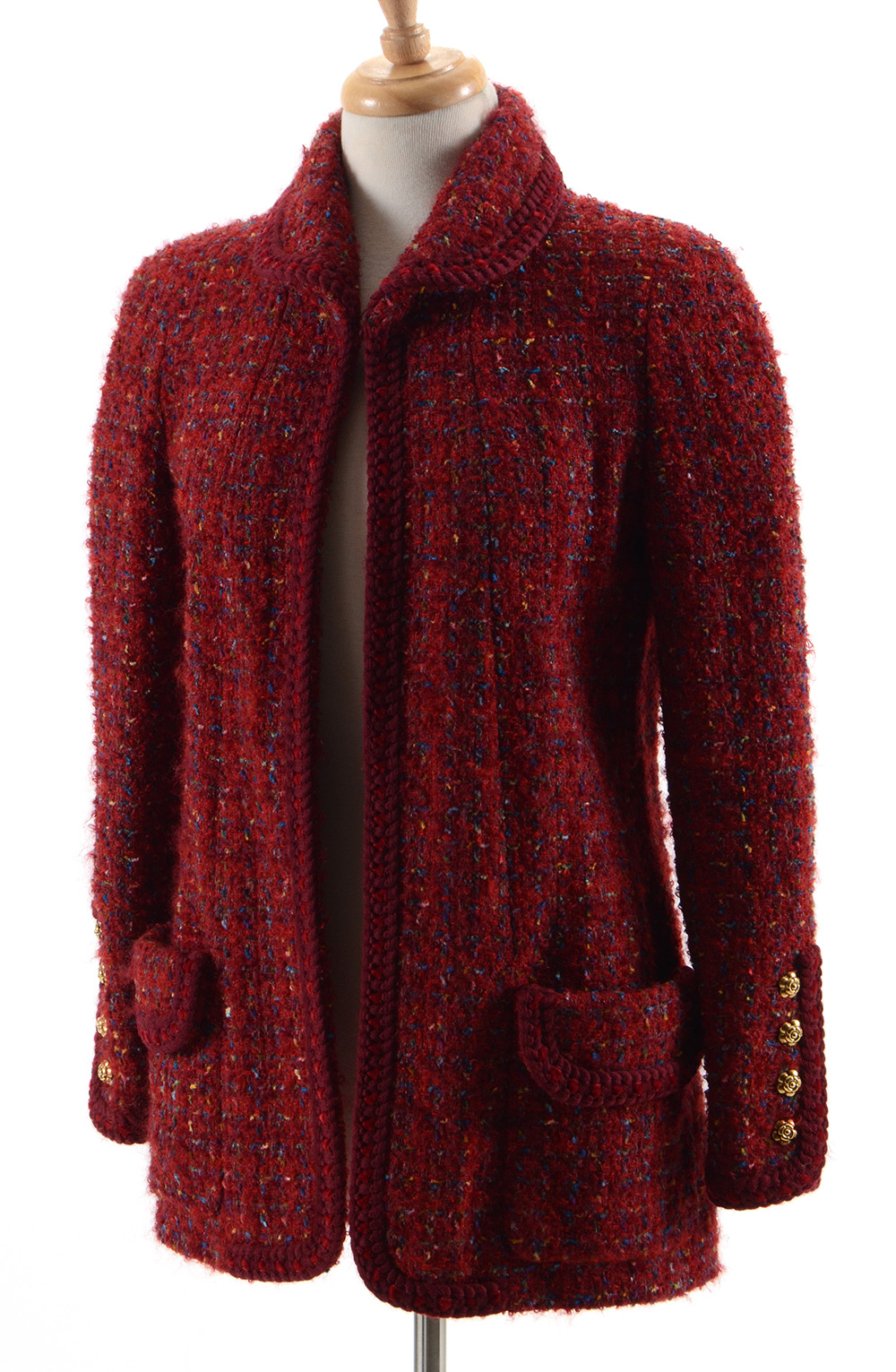 Circa 1990 Chanel Boutique Red Mohair Wool Blend and Silk Suit Susan Purchased in Paris When Filming Last Season of Dallas