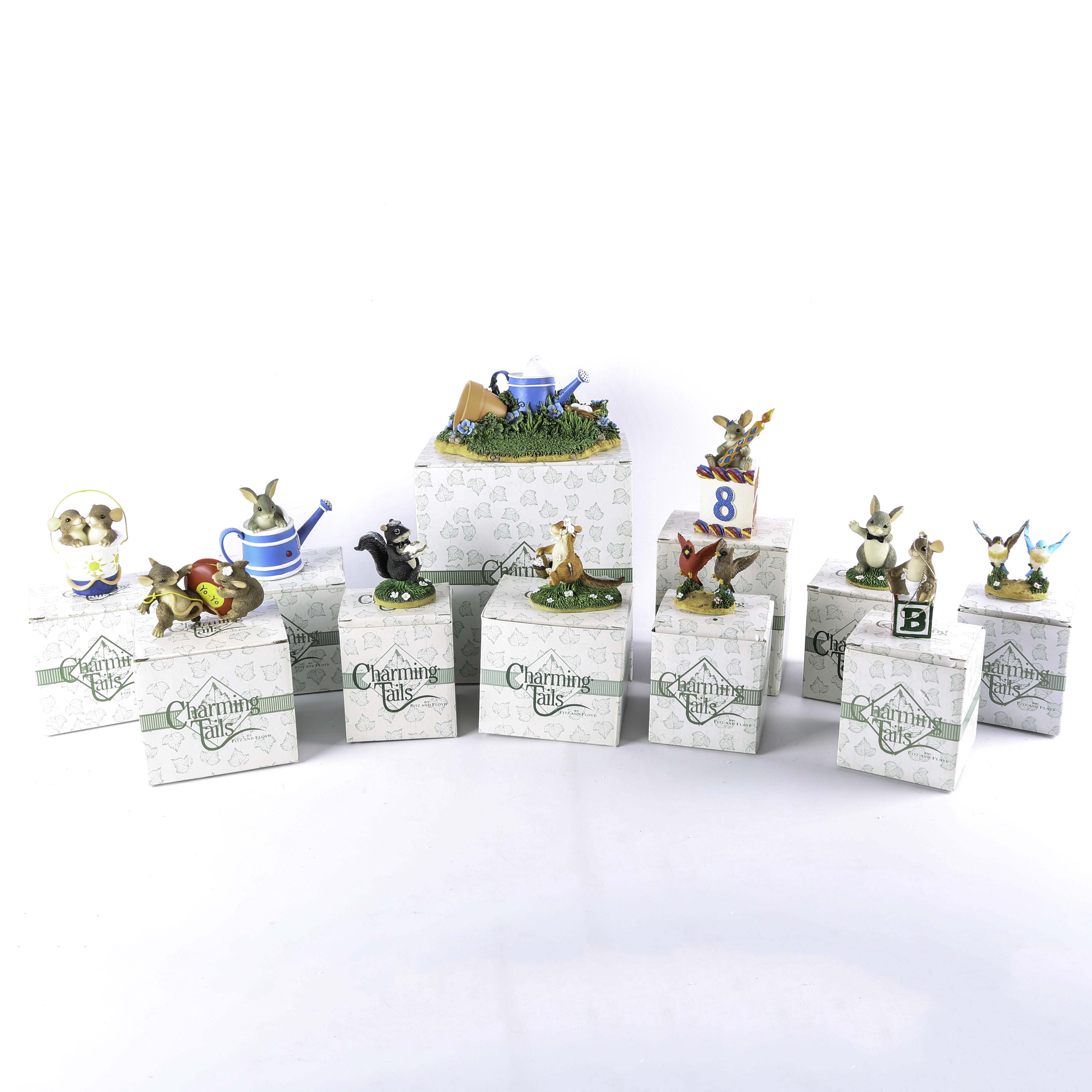 Collection of Handcrafted "Charming Tails" Springtime Figurines by Fitz and Floyd