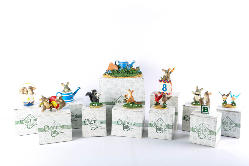 Collection of Handcrafted "Charming Tails" Springtime Figurines by Fitz and Floyd