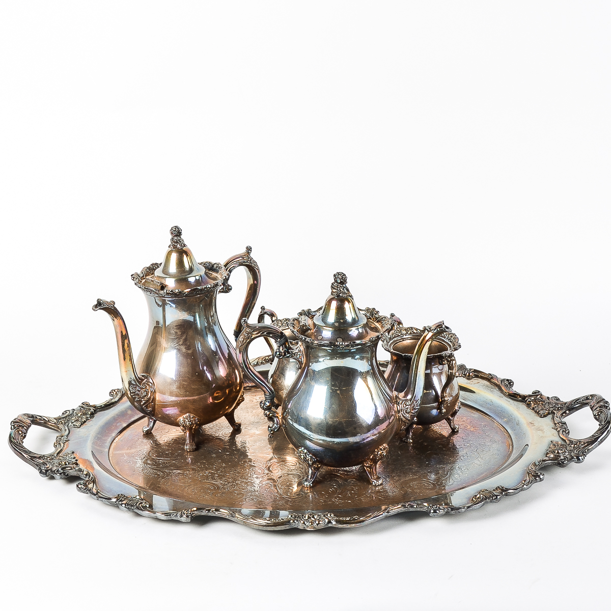 Wallace "Royal Rose" Silver Plate Tea Service