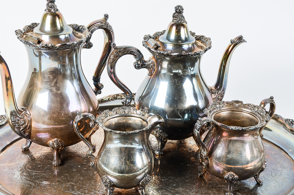 Wallace "Royal Rose" Silver Plate Tea Service