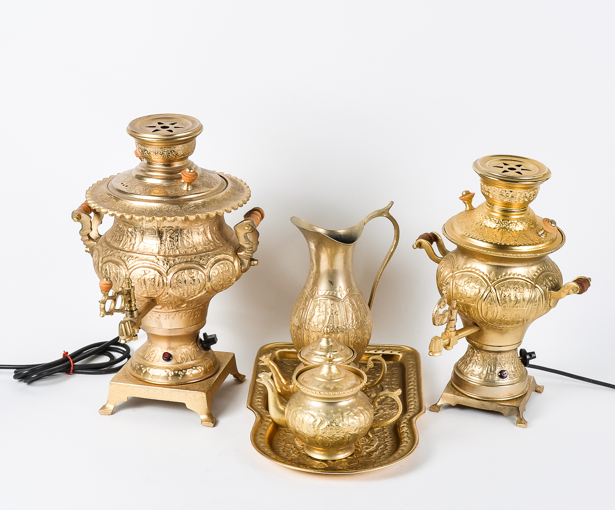 Vintage Persian Electric Tea Warmer Set