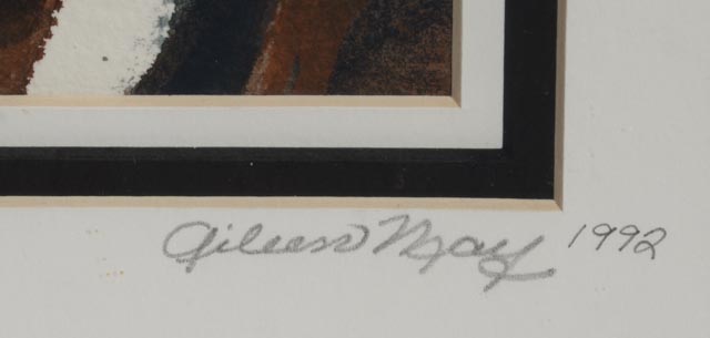 Aileen May 1992 Original Signed Abstract Watercolor