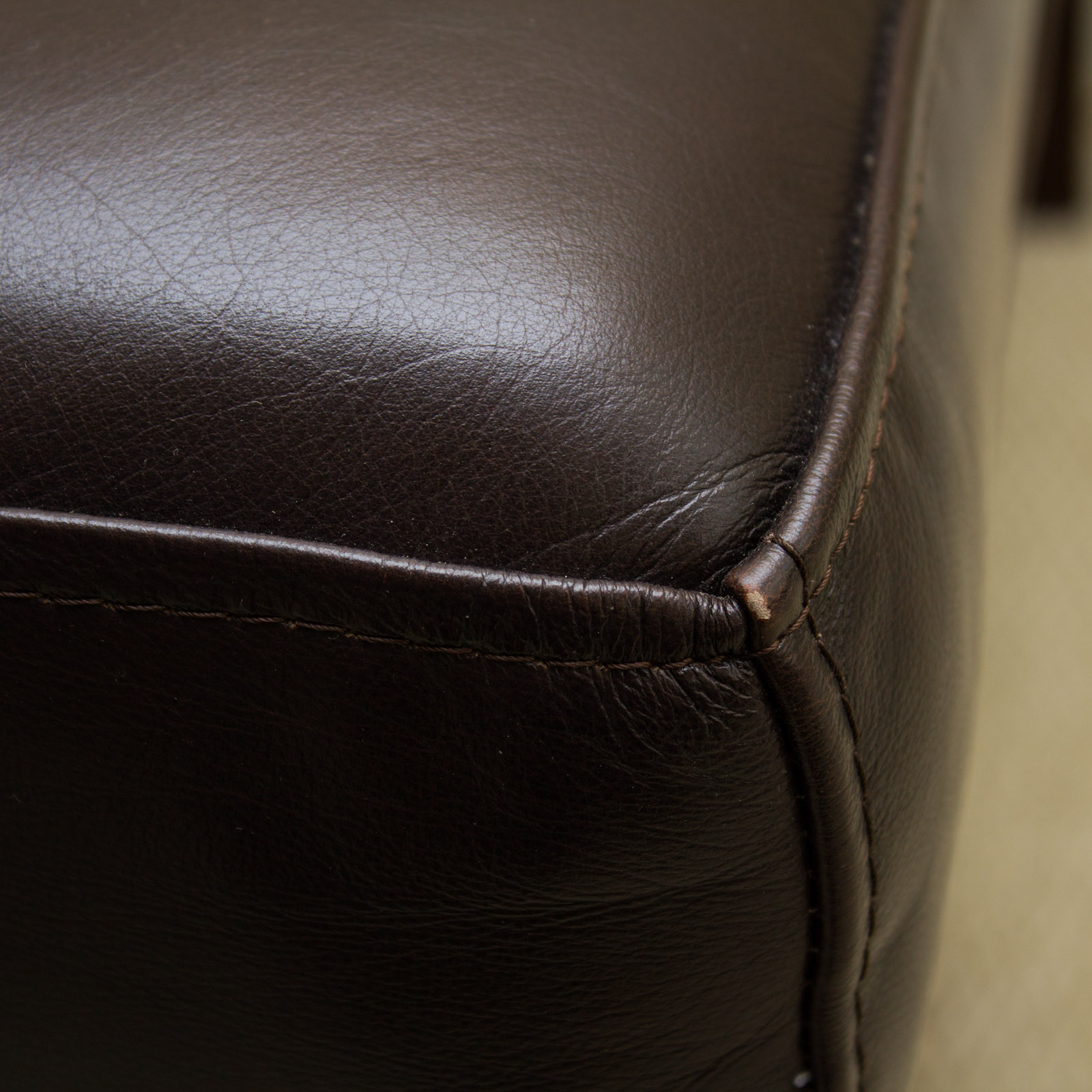 LaZBoy Brown Leather Ottoman