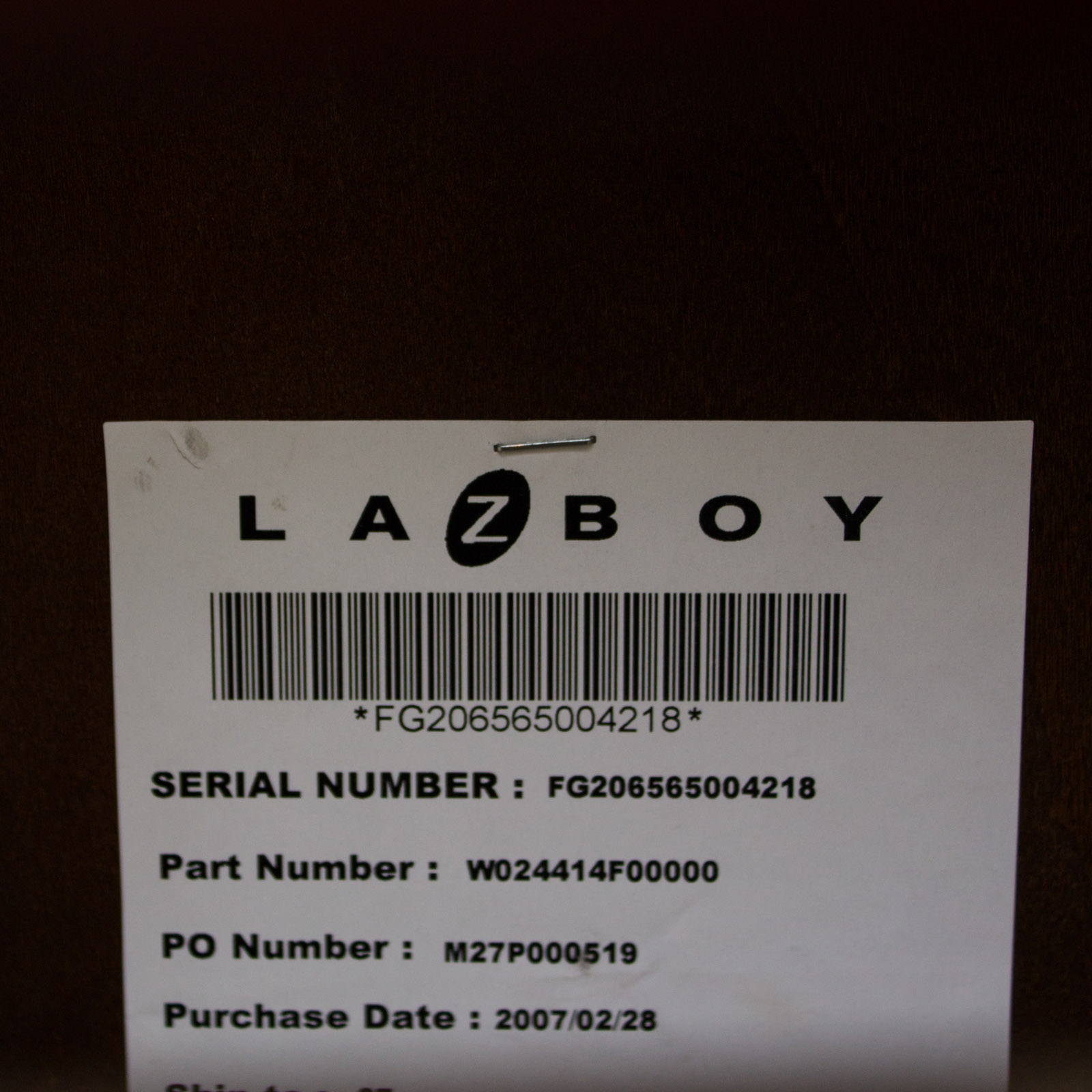 LaZBoy Brown Leather Ottoman