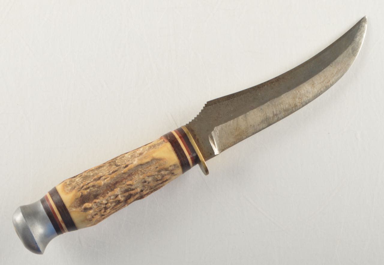 "Original Buffalo Skinner" Fixed Blade Knife With Antler Handle