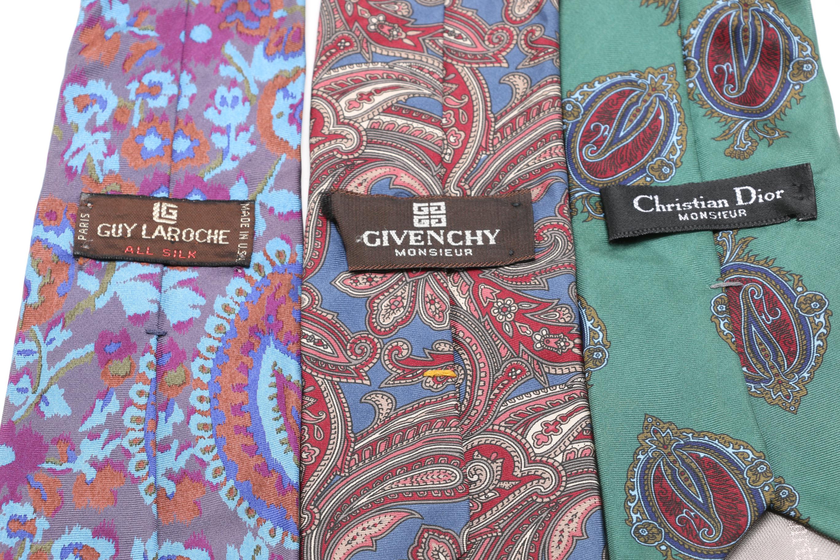 Men's Neckties Including Dior, Givenchy and Yves Saint Laurent
