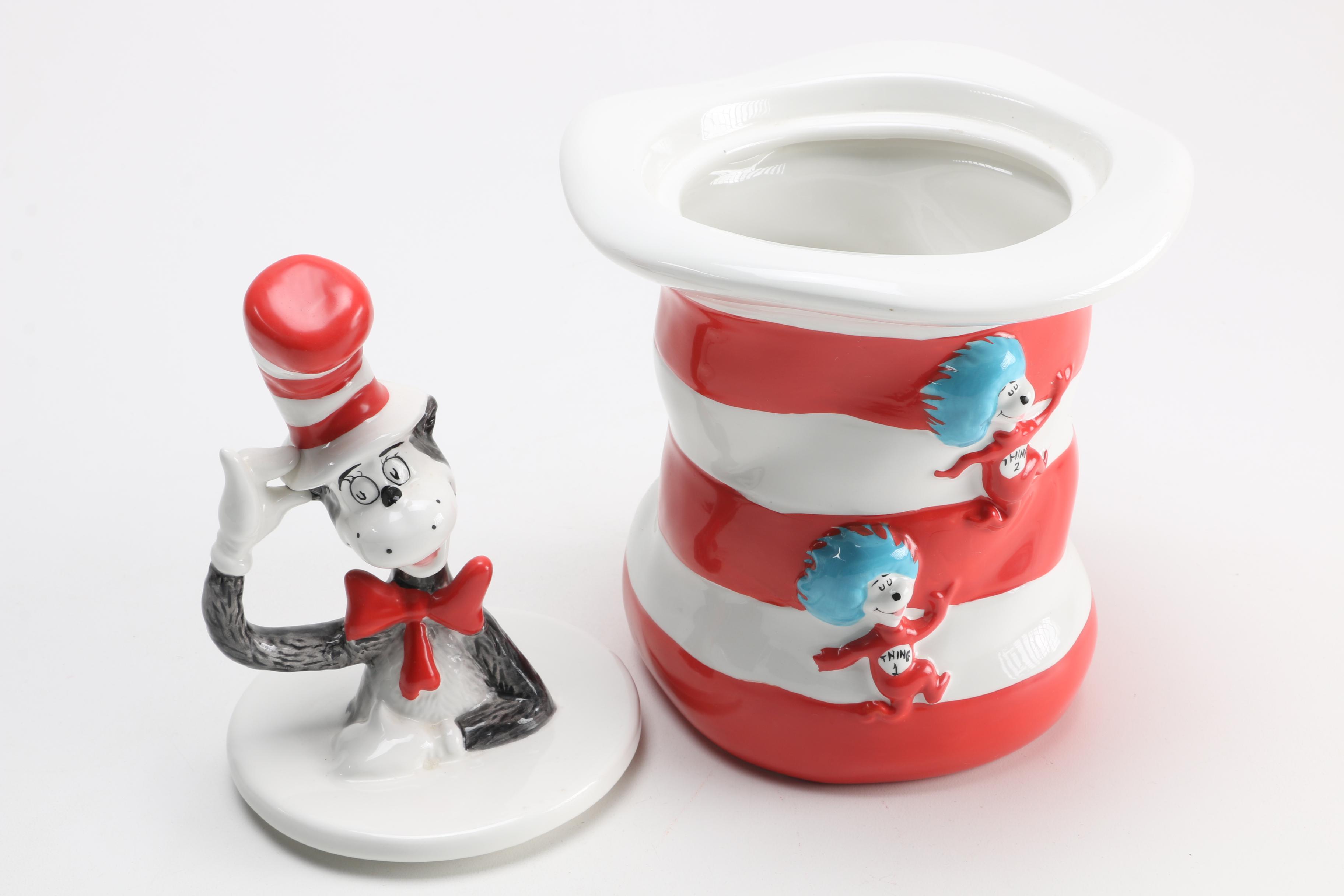 Dr. Seuss Cookie Jar Depicting "The Cat in the Hat" Characters