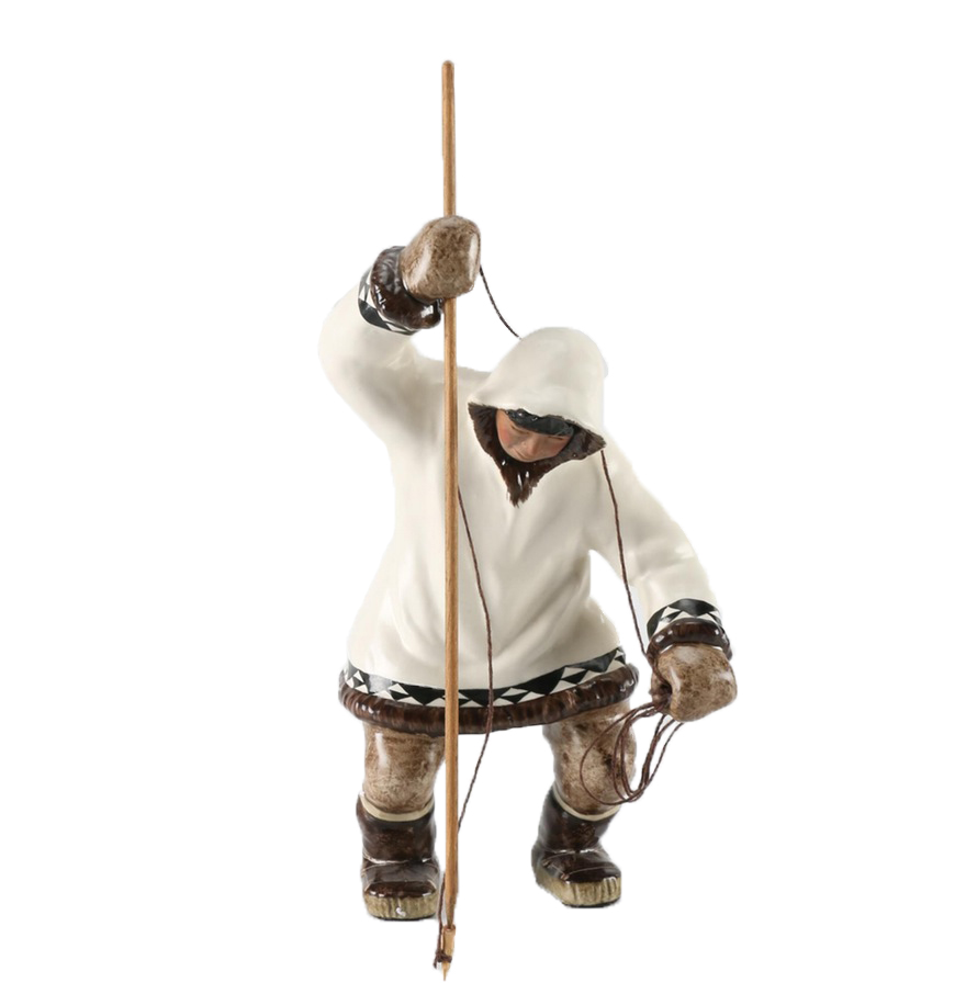 A C. Alan Johnson Ceramic Inuit Figure