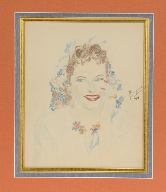 Nancy Sayner Original 1944 Colored Pencil Portrait