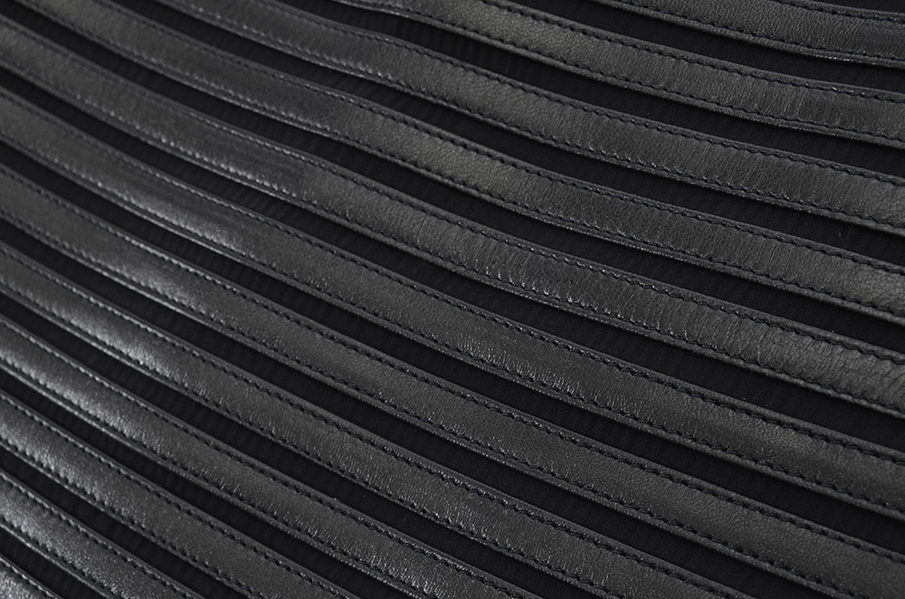 Jitrois of Paris Black Lambskin Leather Jacket with Matching Panel Skirt